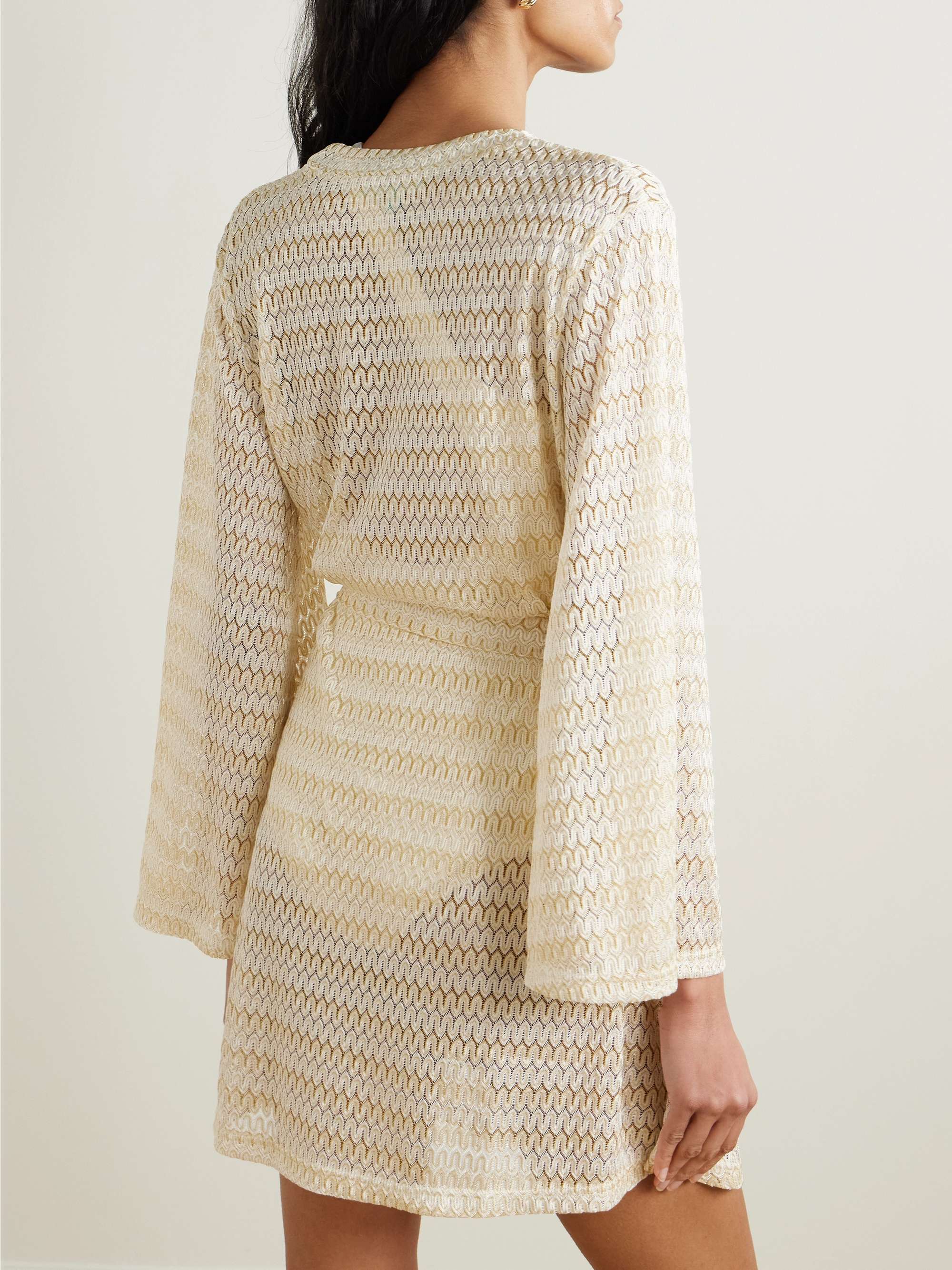 Anna belted metallic crocheted coverup view