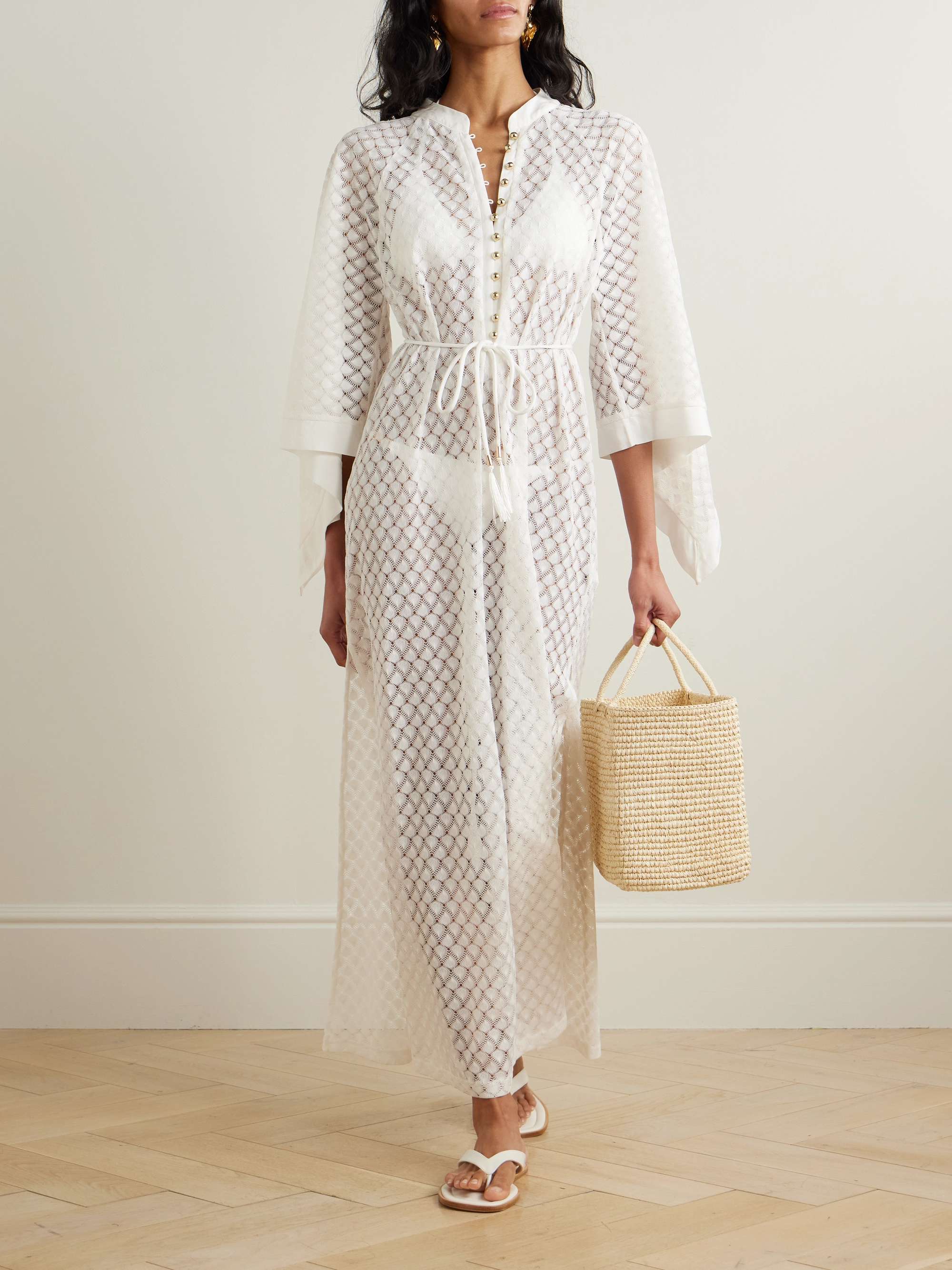 Edie belted crocheted maxi dress view