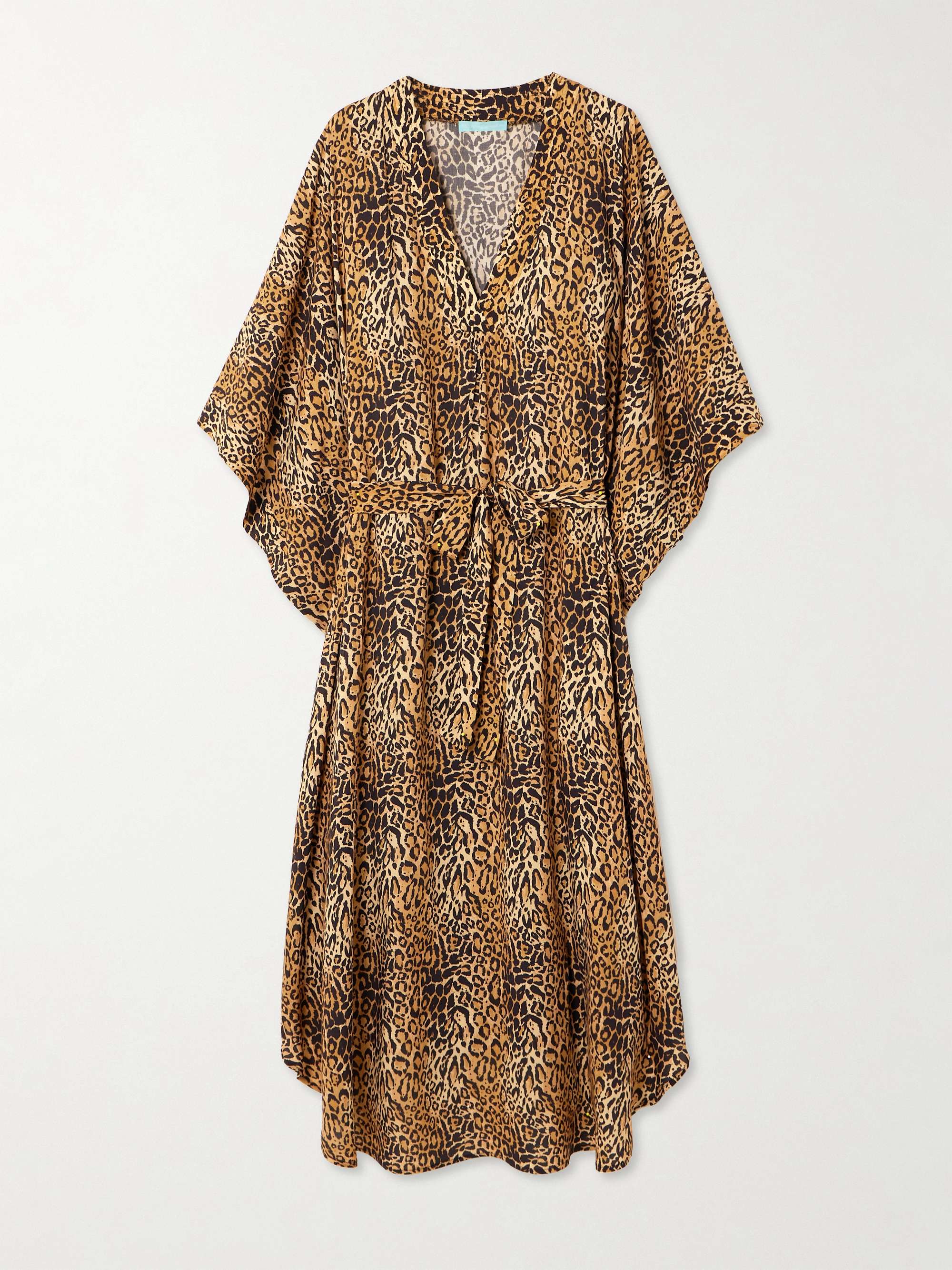 Bonnie belted leopard-print jersey kaftan view