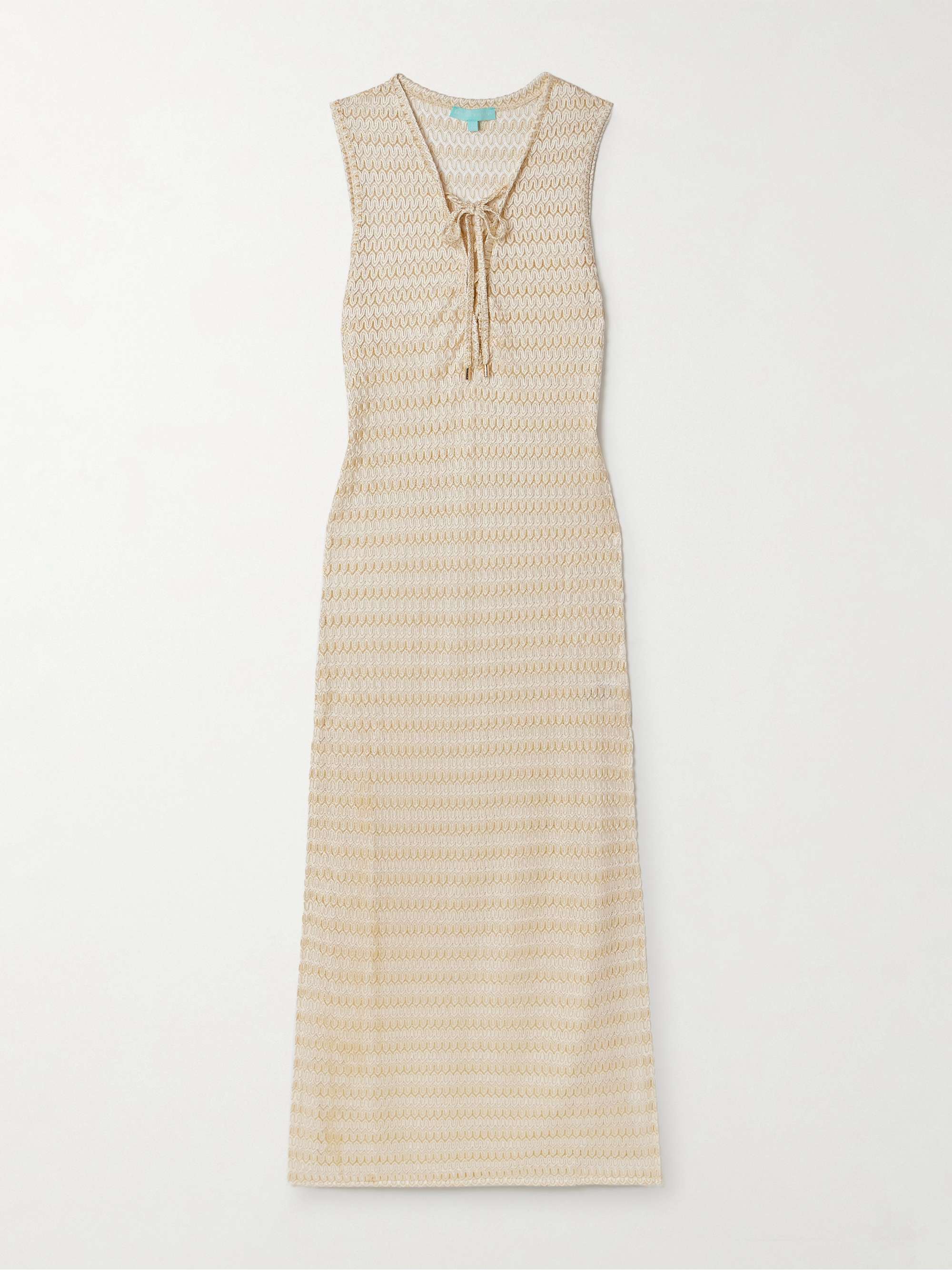Maddie metallic crocheted maxi dress view