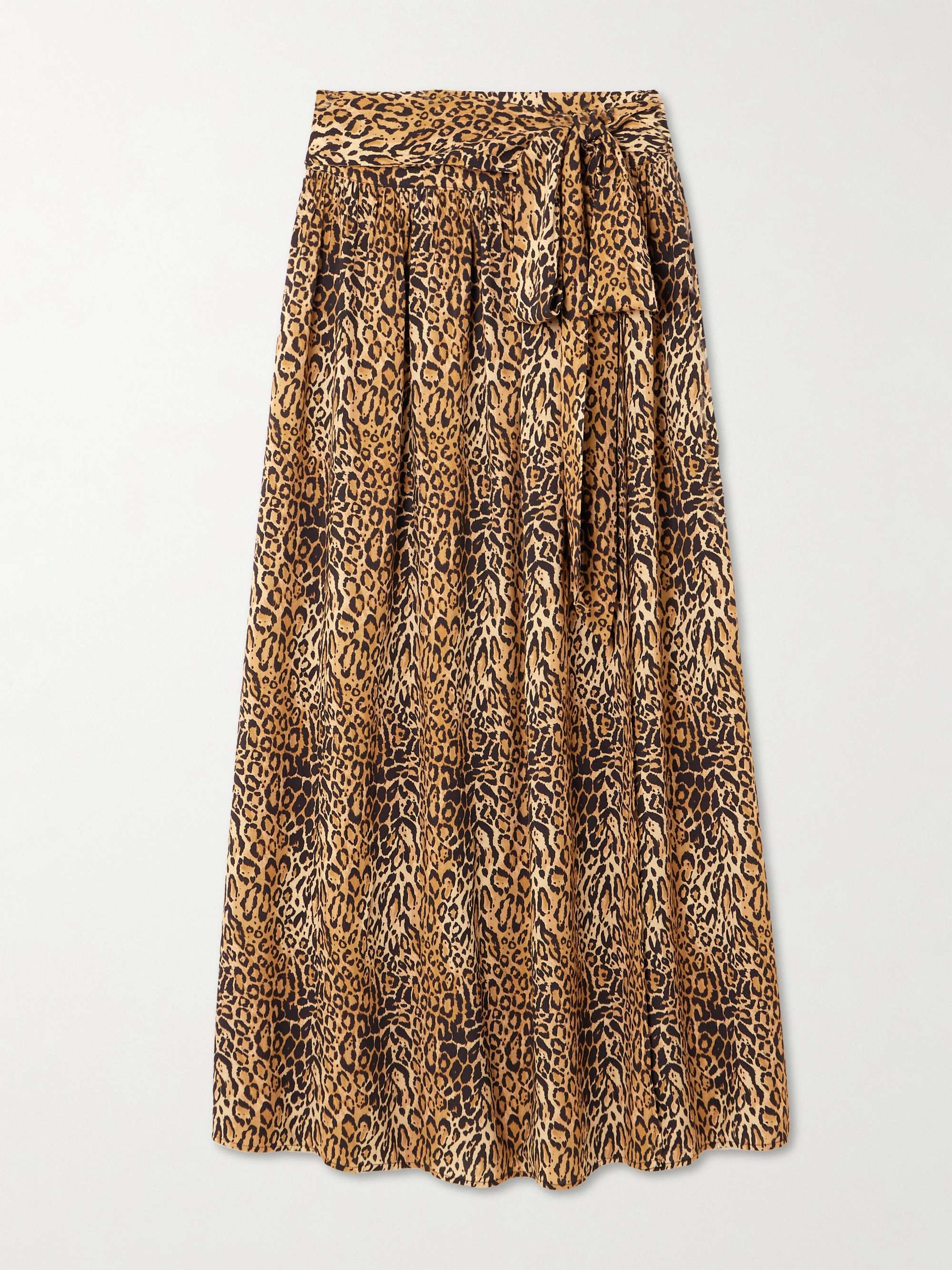 Elsa belted leopard-print jersey maxi wrap skirt view
