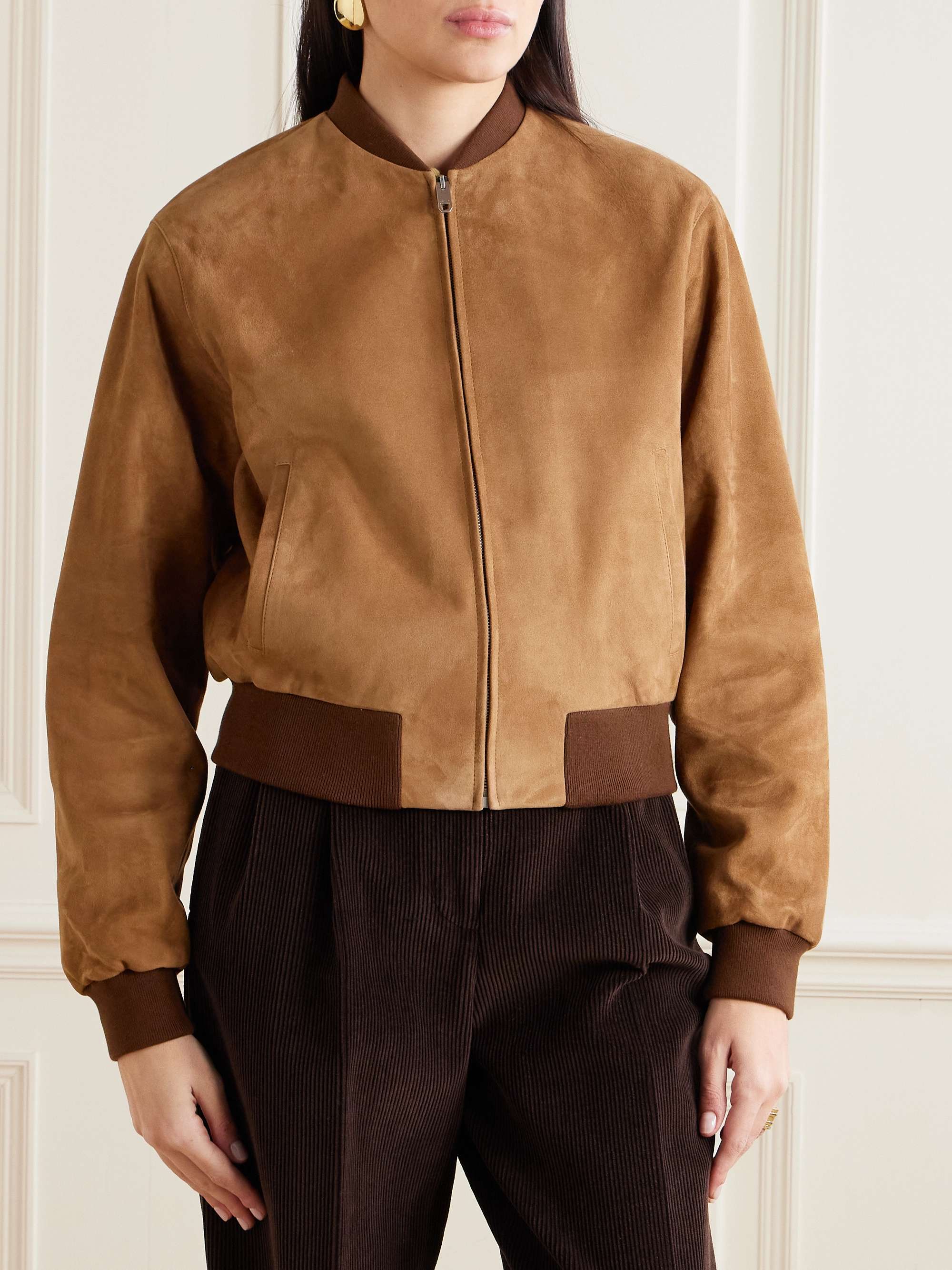 Suede bomber jacket view