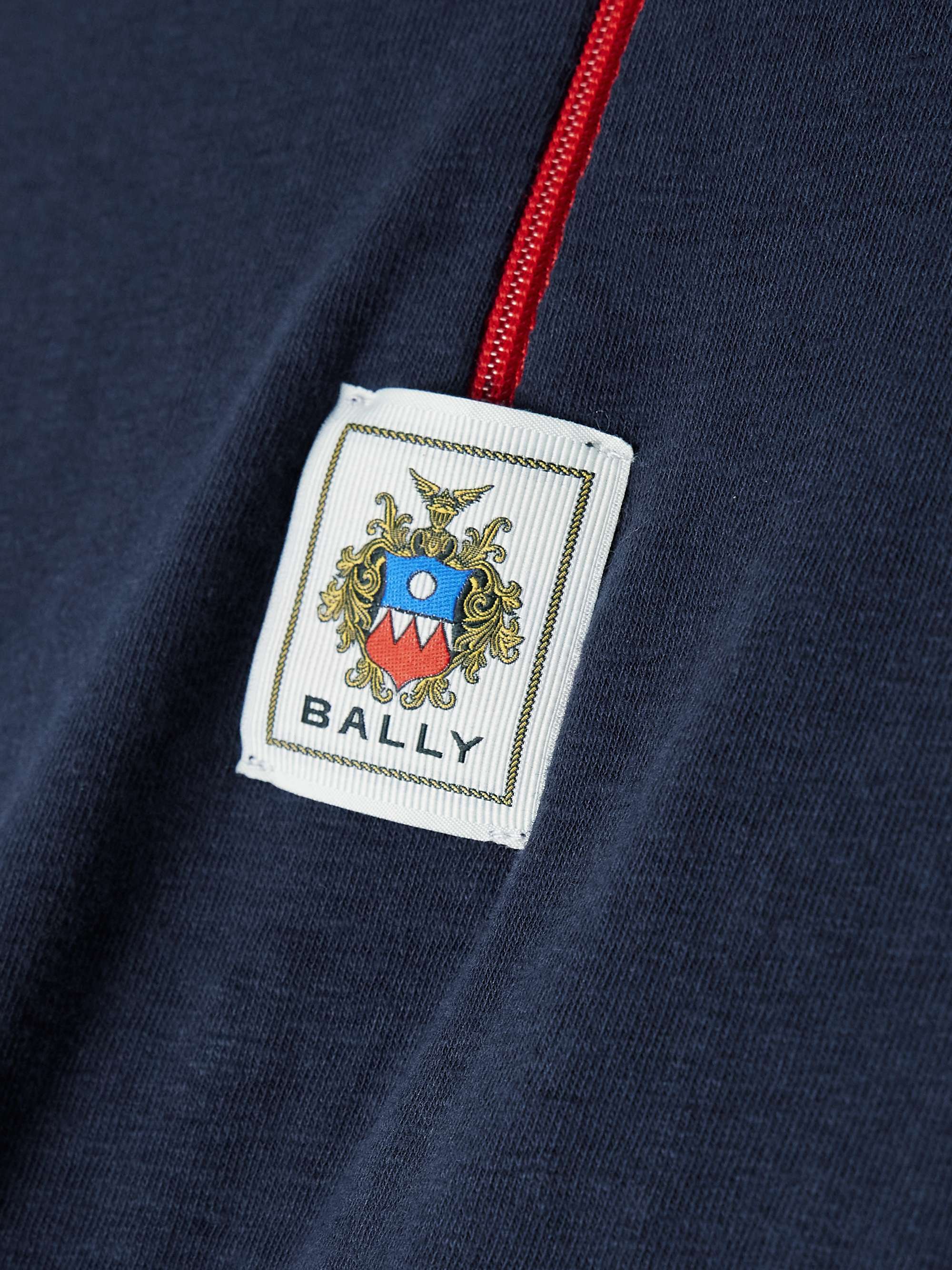Two-tone organic cotton-blend polo sweater view