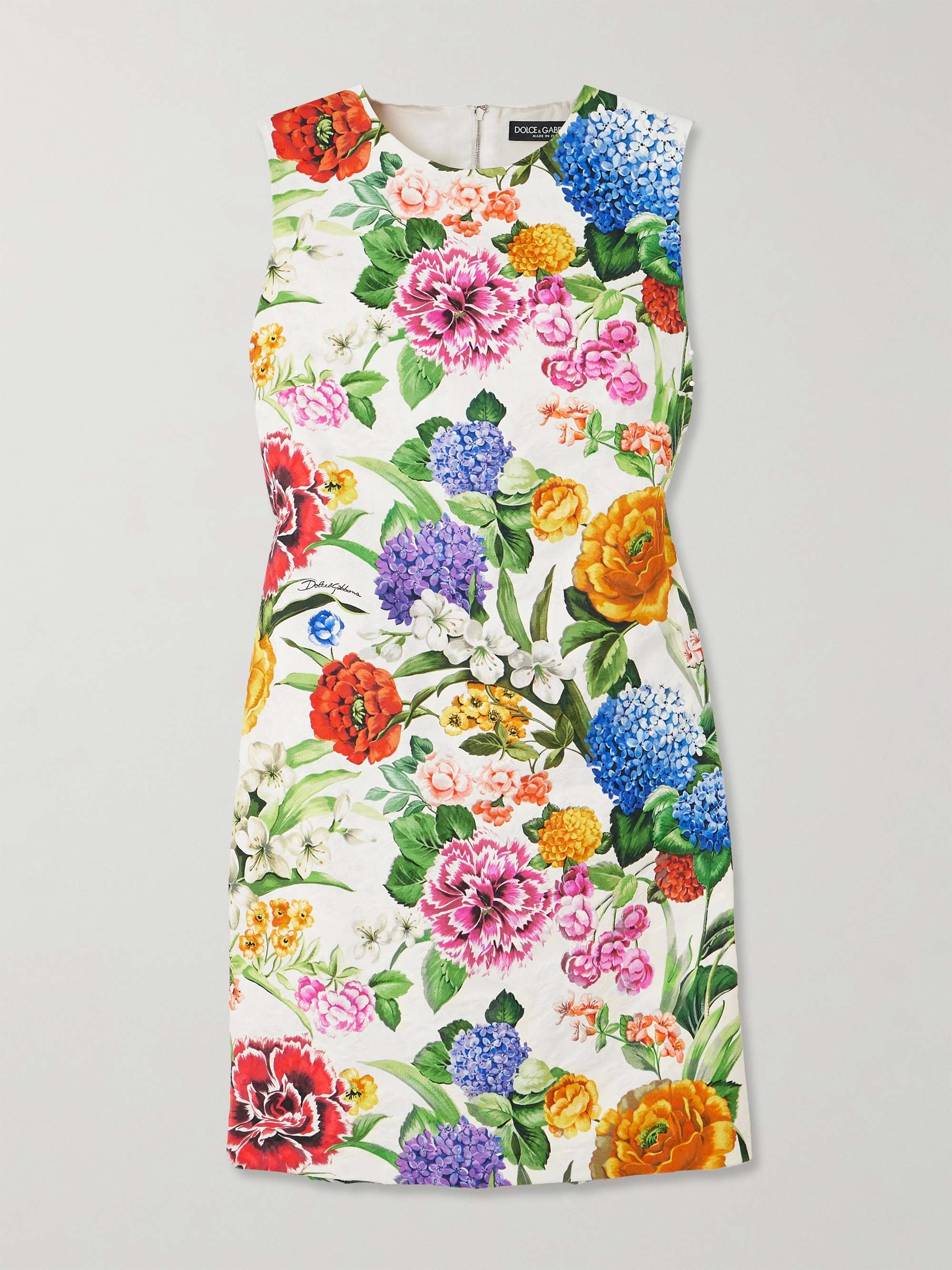 Floral-print cotton-blend jacquard mini dress view