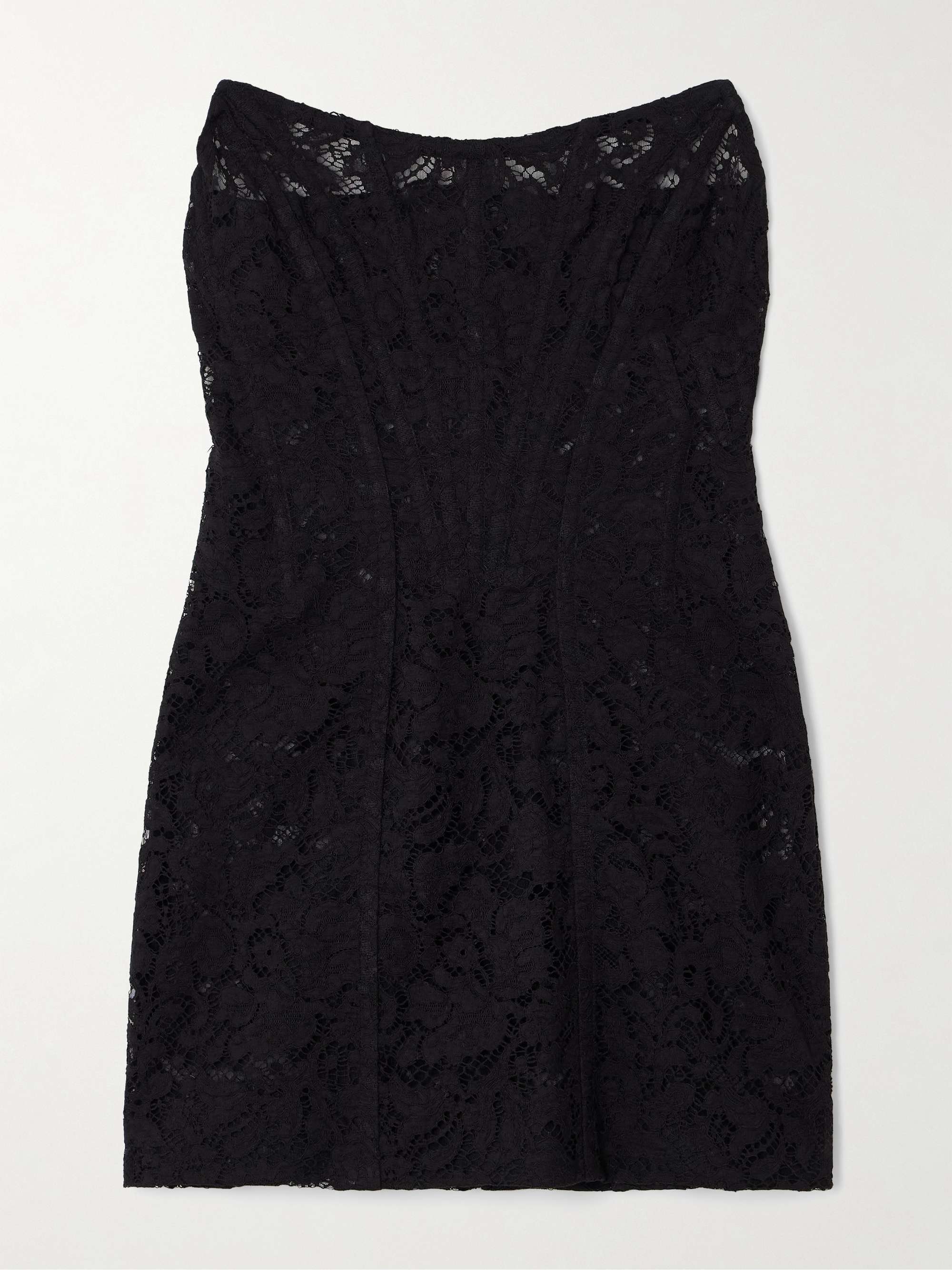 Cotton-blend lace bustier mini dress view