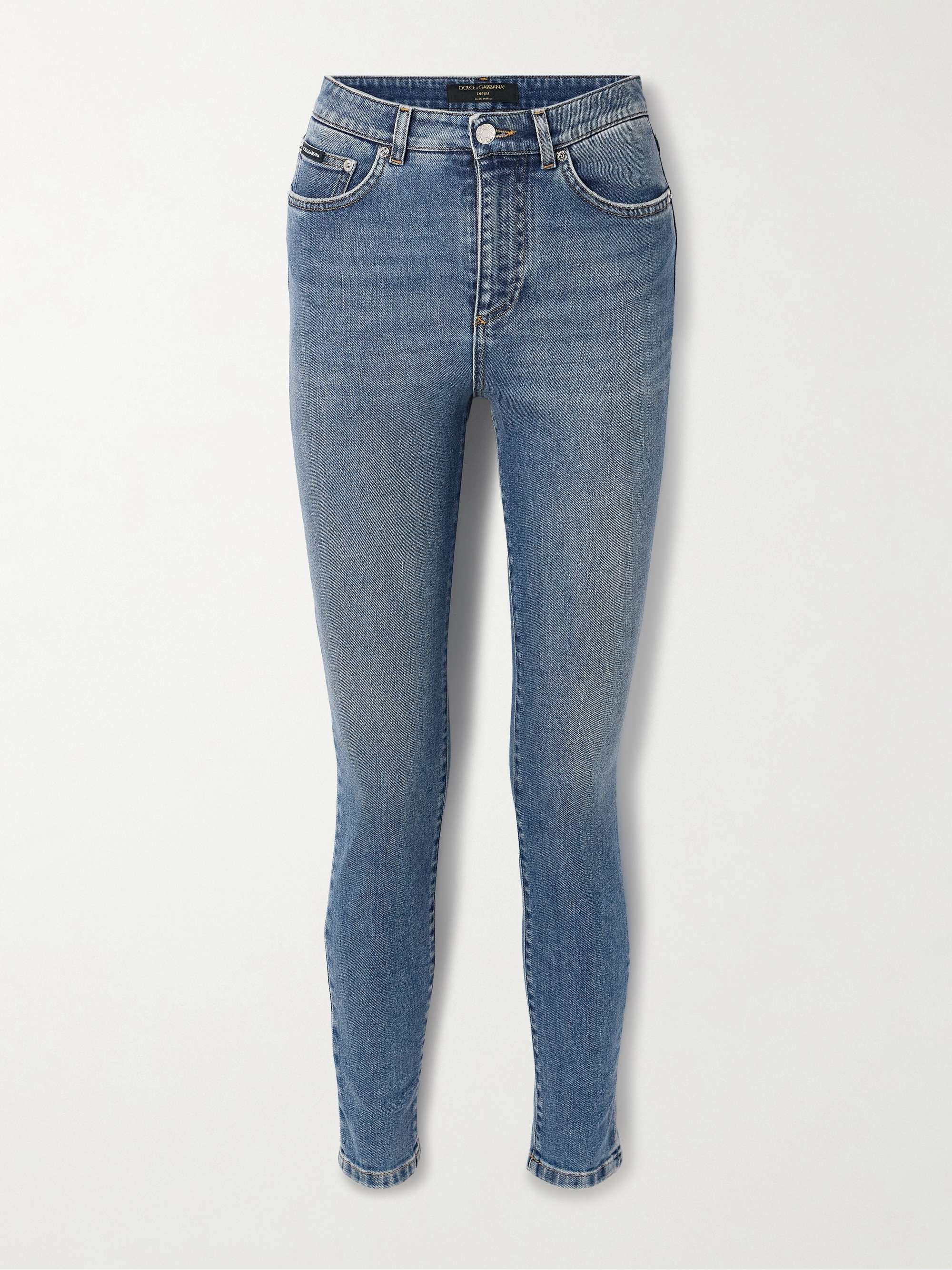 Appliquéd high-rise skinny jeans view