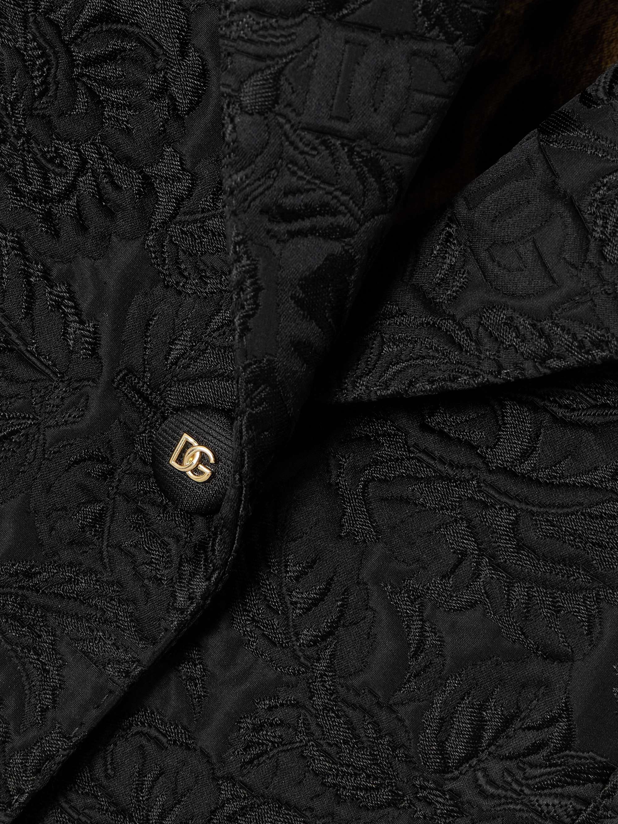 Floral-jacquard matelassé blazer view