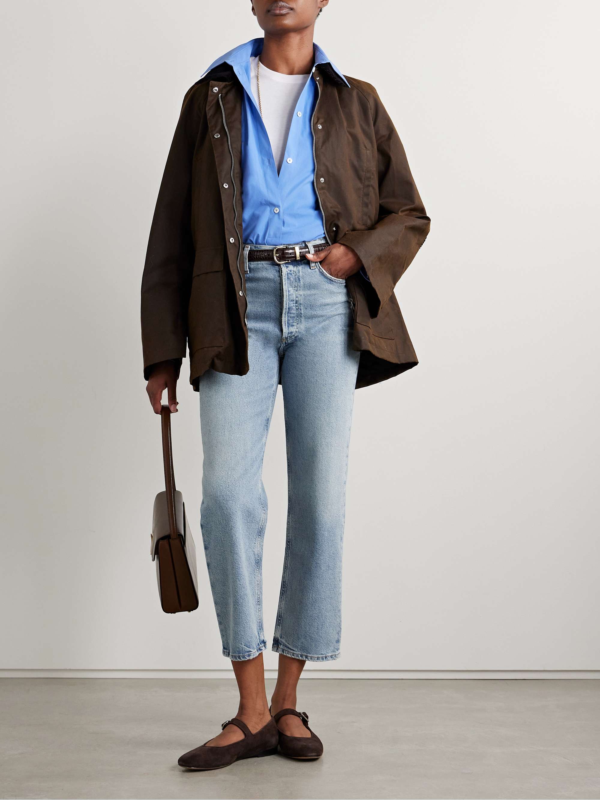 '90s Pinch Waist cropped high-rise straight-leg jeans view