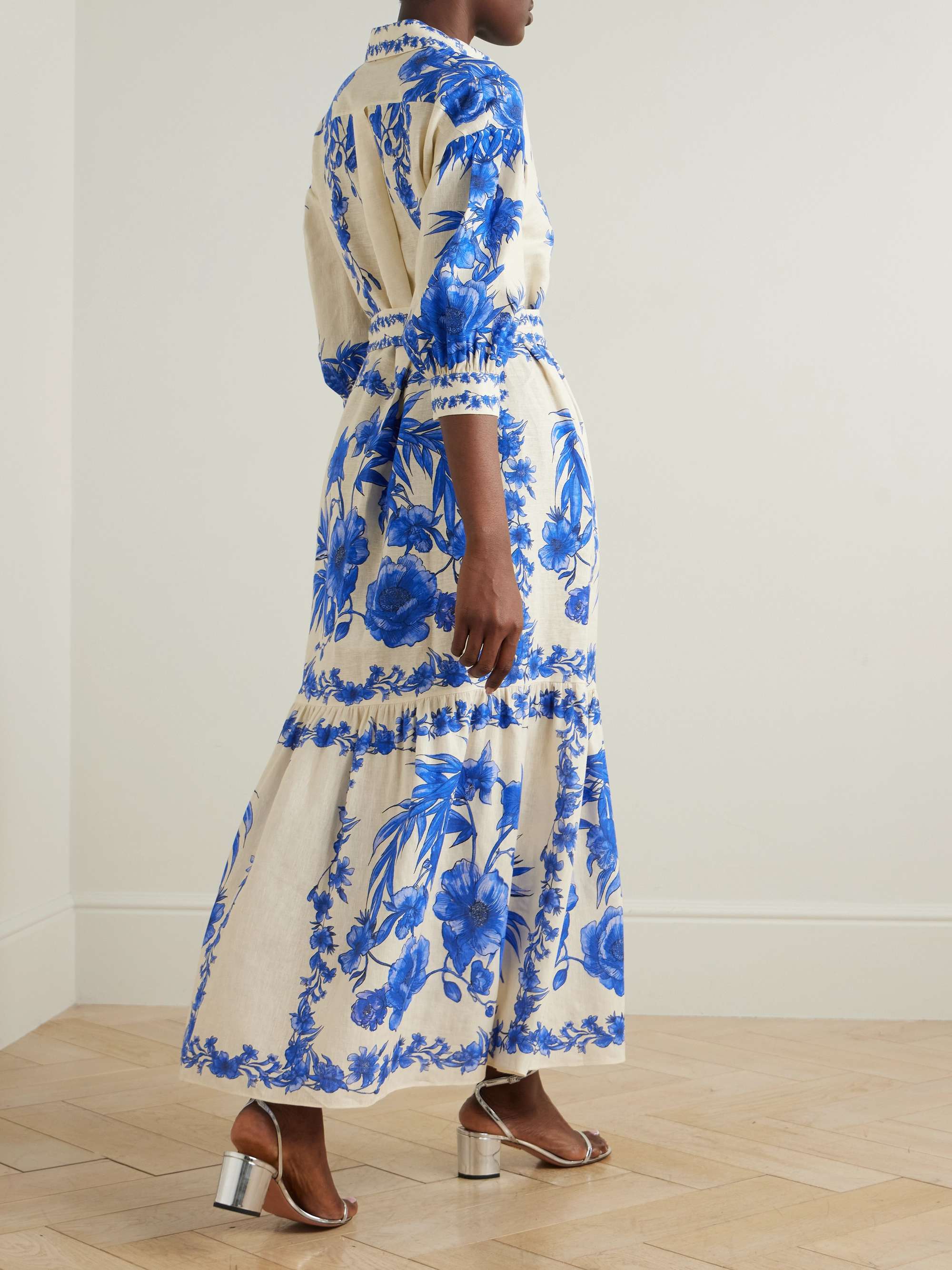 Bianca belted floral-print linen and cotton-blend maxi dress view