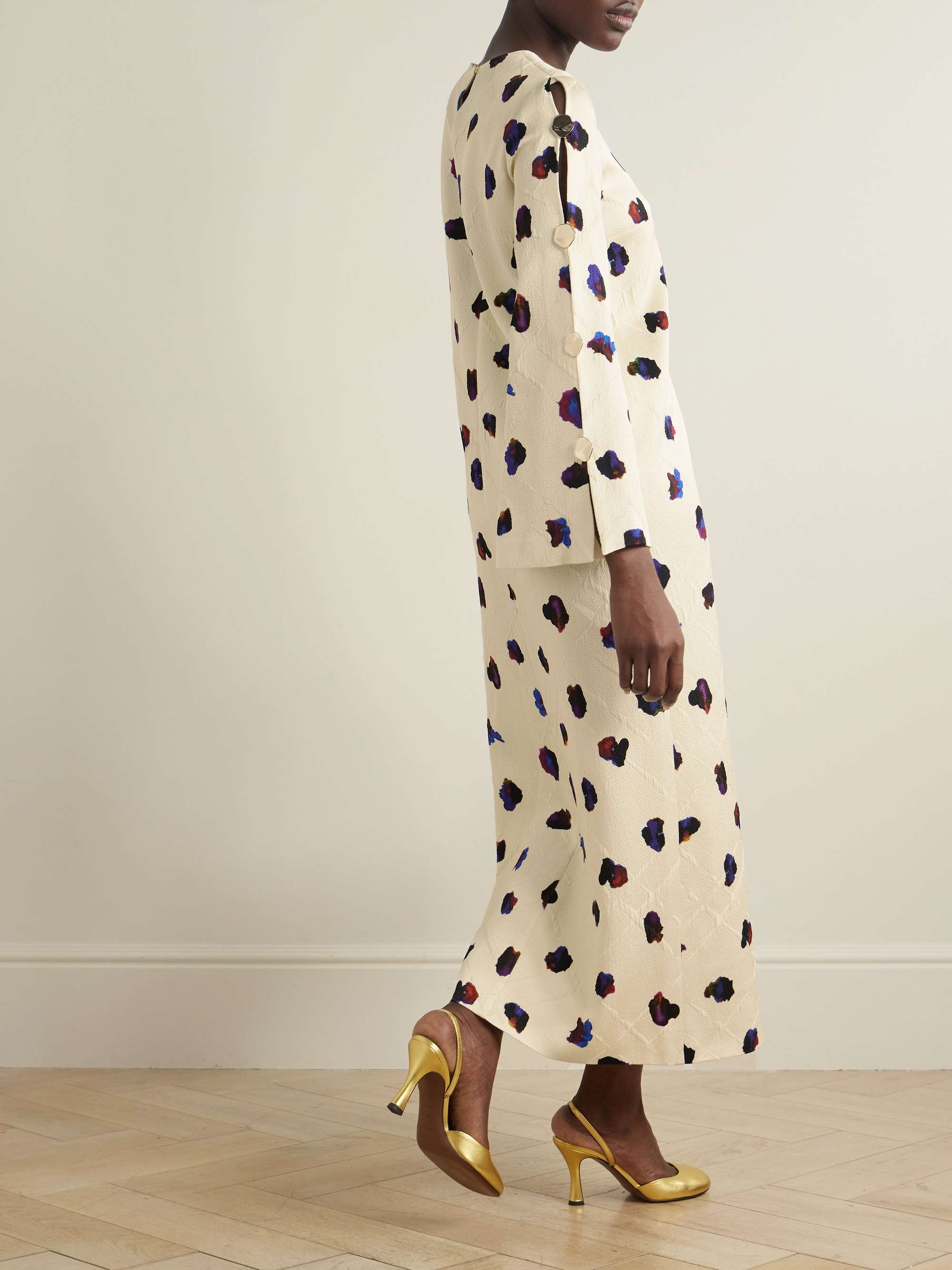 Brunetta embellished floral-print cotton-blend brocade maxi dress view