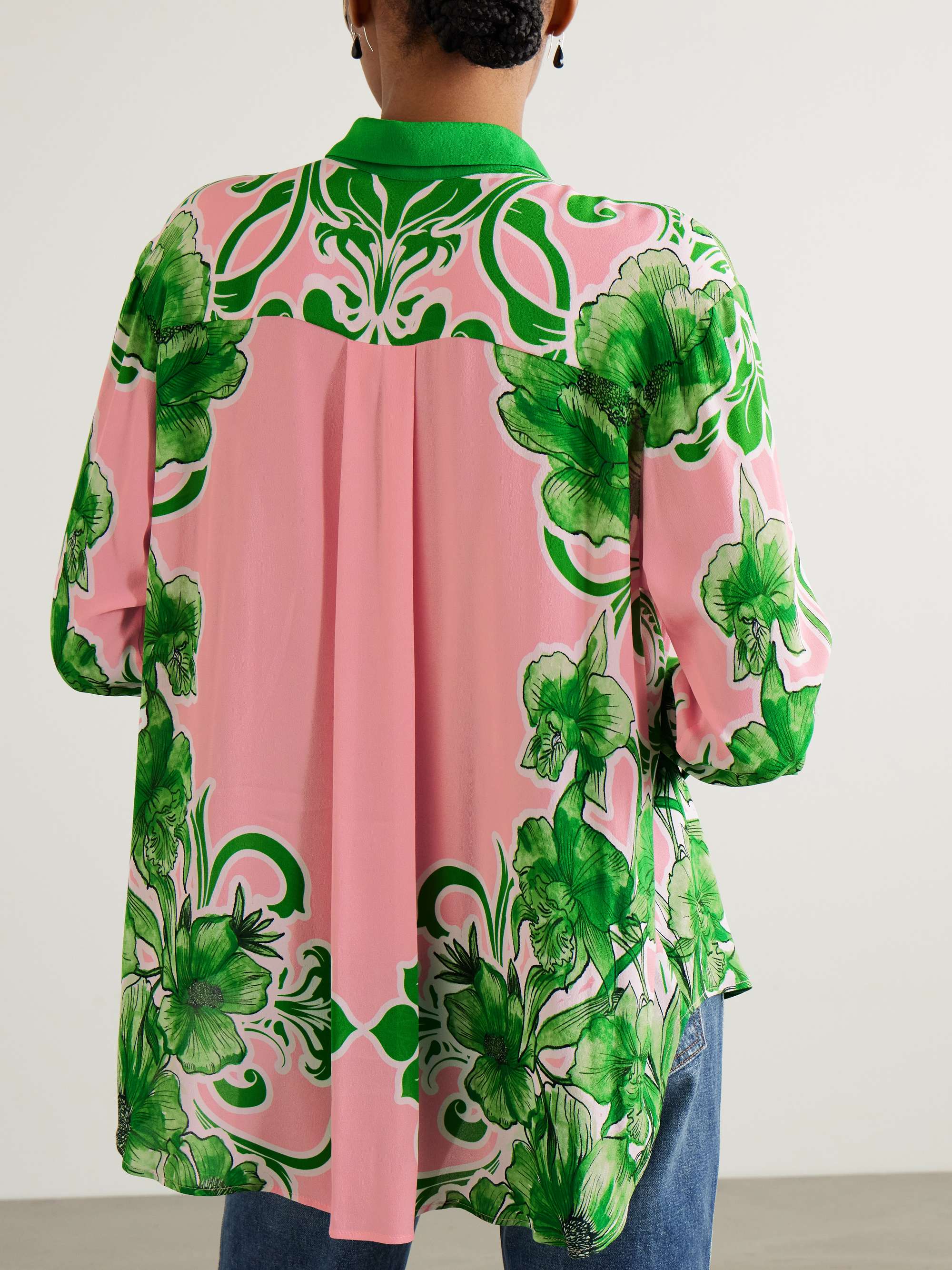 Nova floral-print crepe shirt view