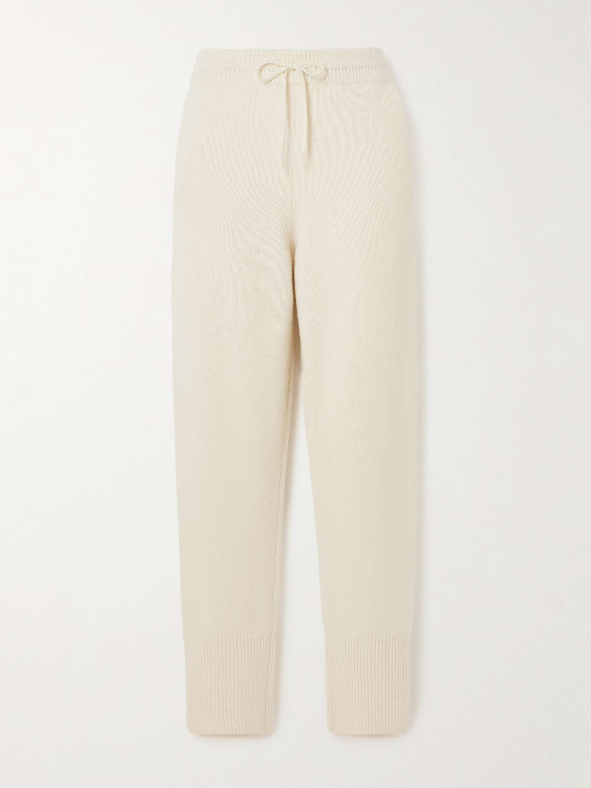 Embroidered cashmere track pants view