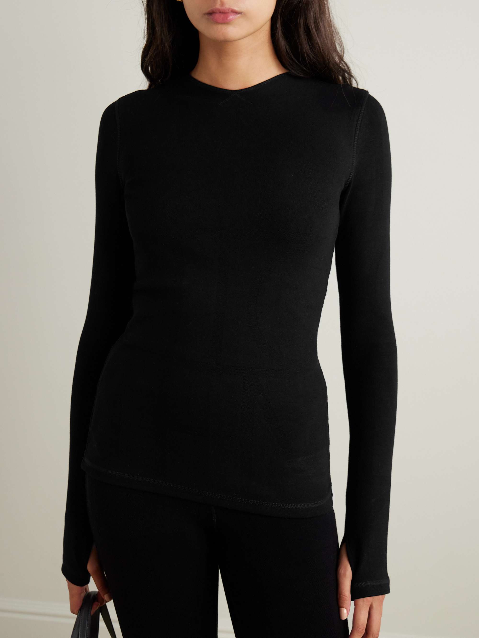 Jacquard-knit top view