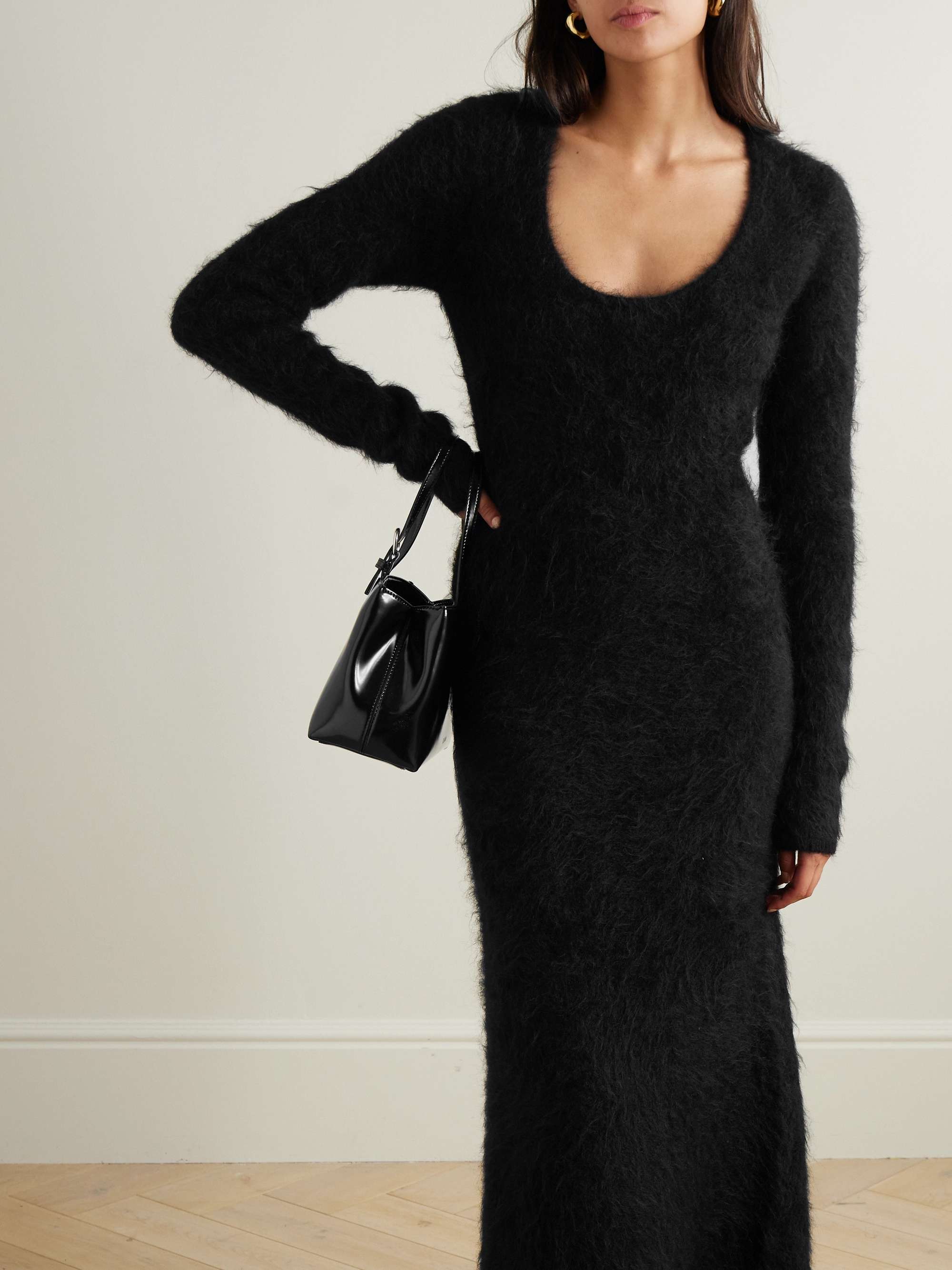 Alpaca-blend turtleneck maxi dress view