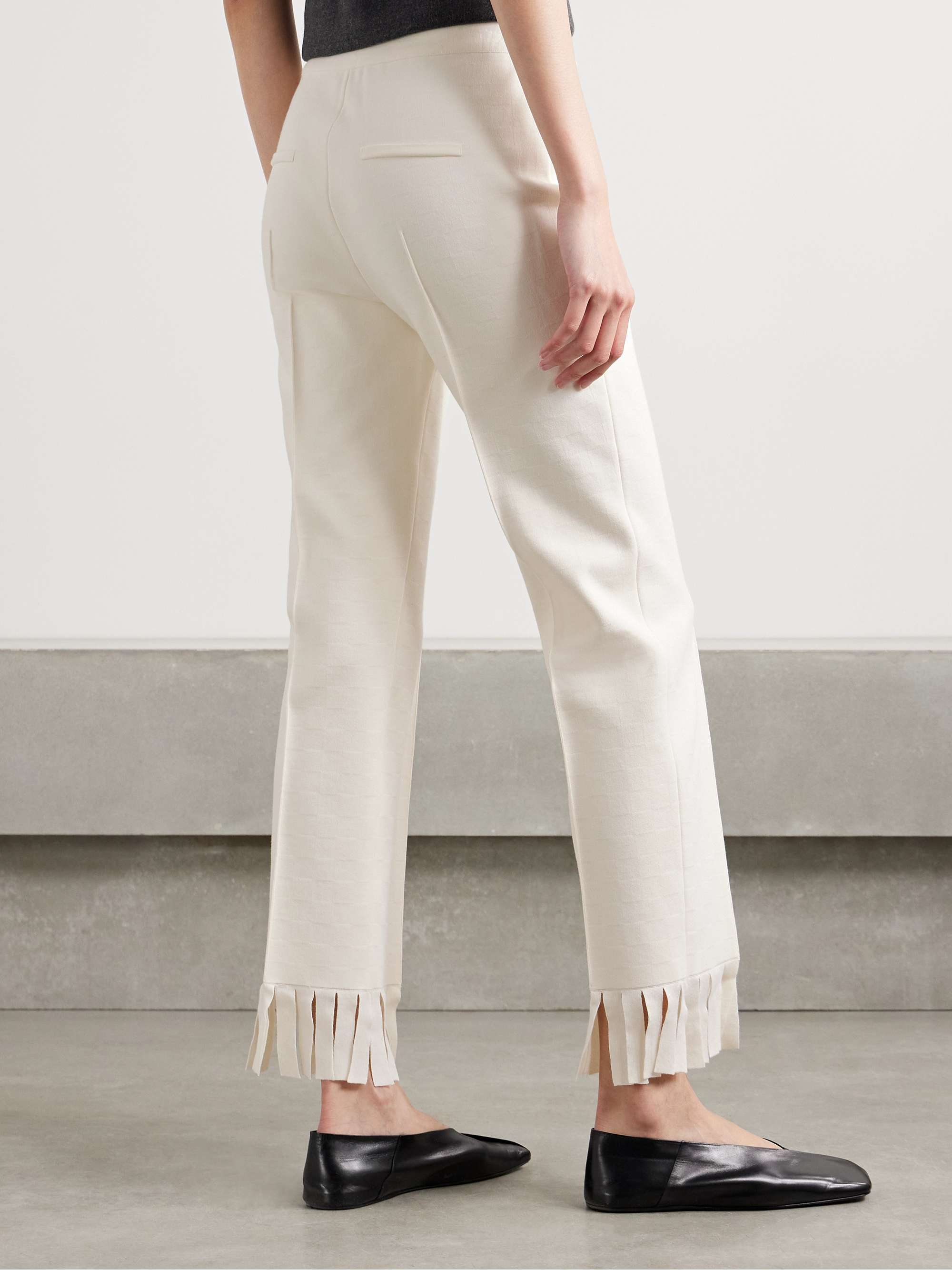 Louis fringed cotton-blend jacquard straight-leg pants view