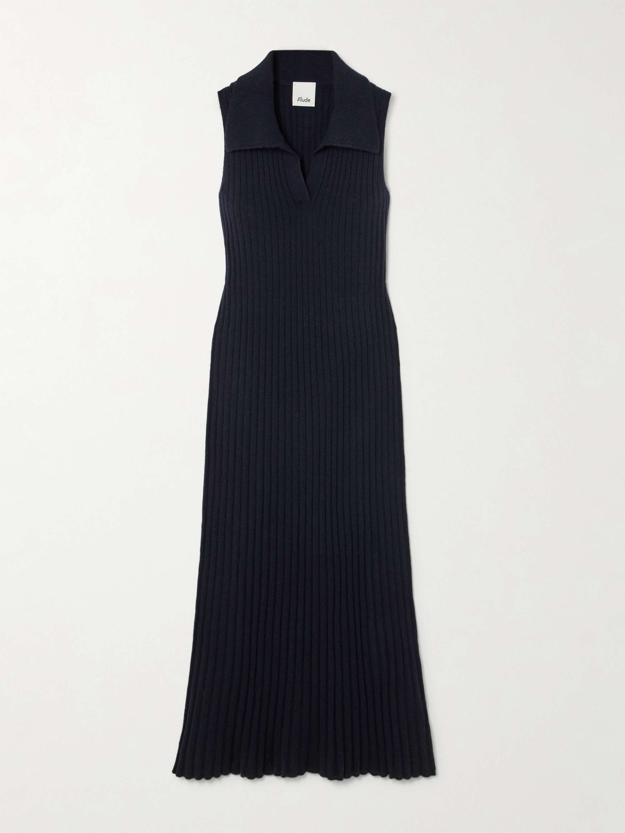 Ribbed cashmere midi dress view