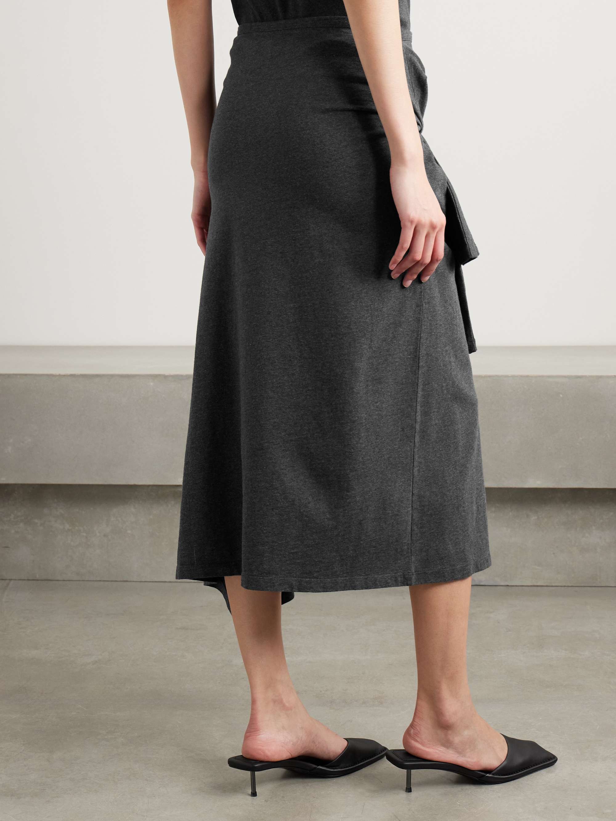 Convertible cotton-jersey midi skirt view