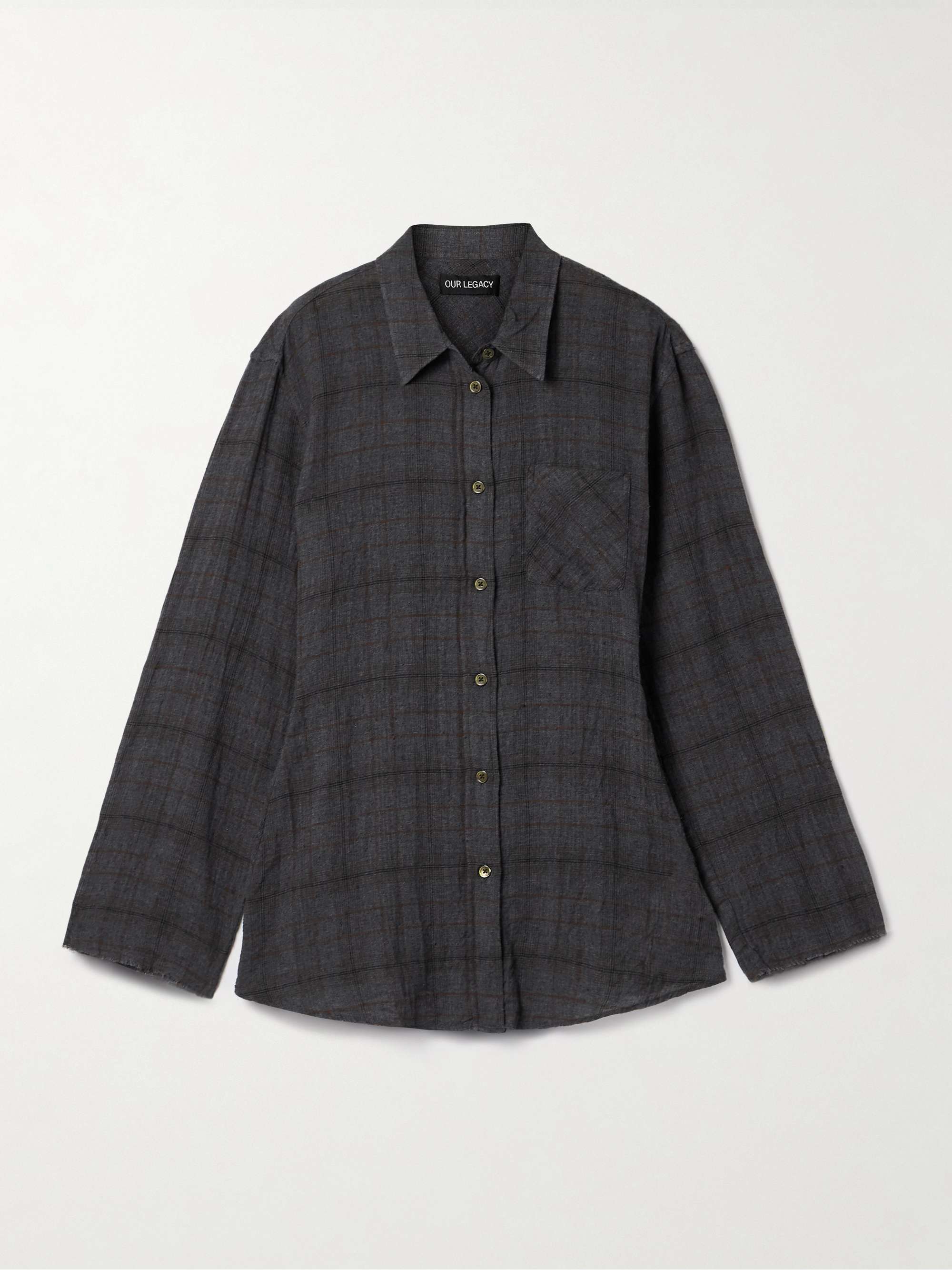 Daisy checked cotton-blend gauze shirt view