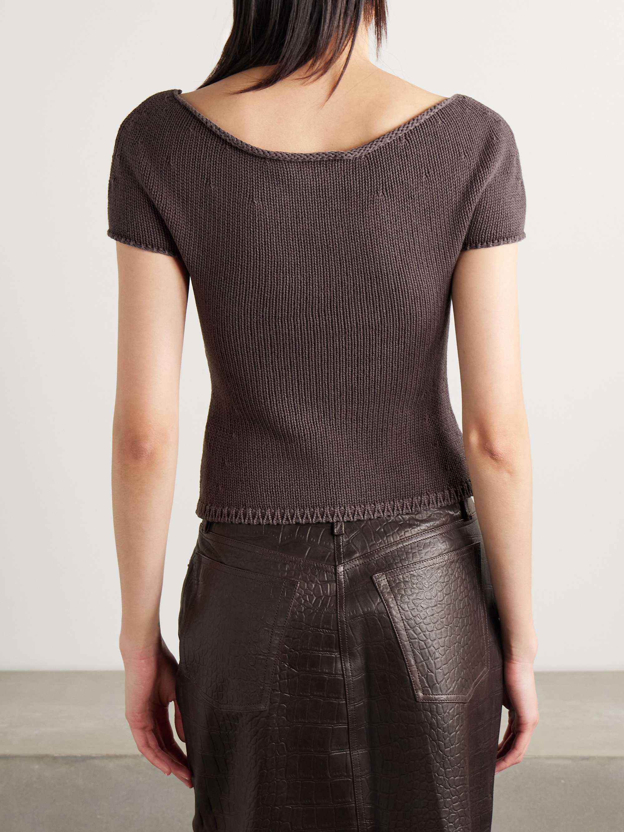 Sculpt knitted cotton T-shirt view