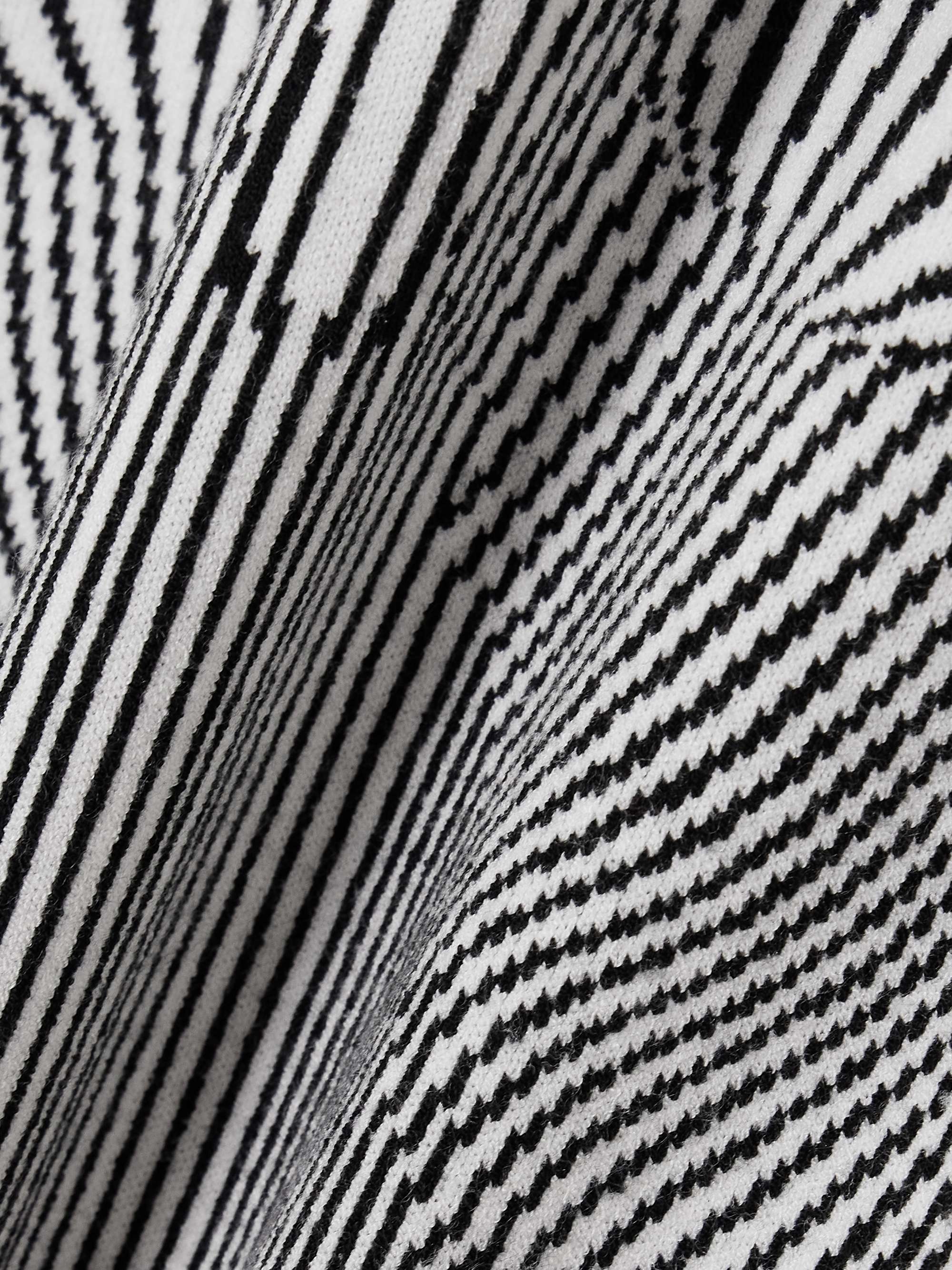 Trompe l'oeil striped jacquard-knit mini dress view