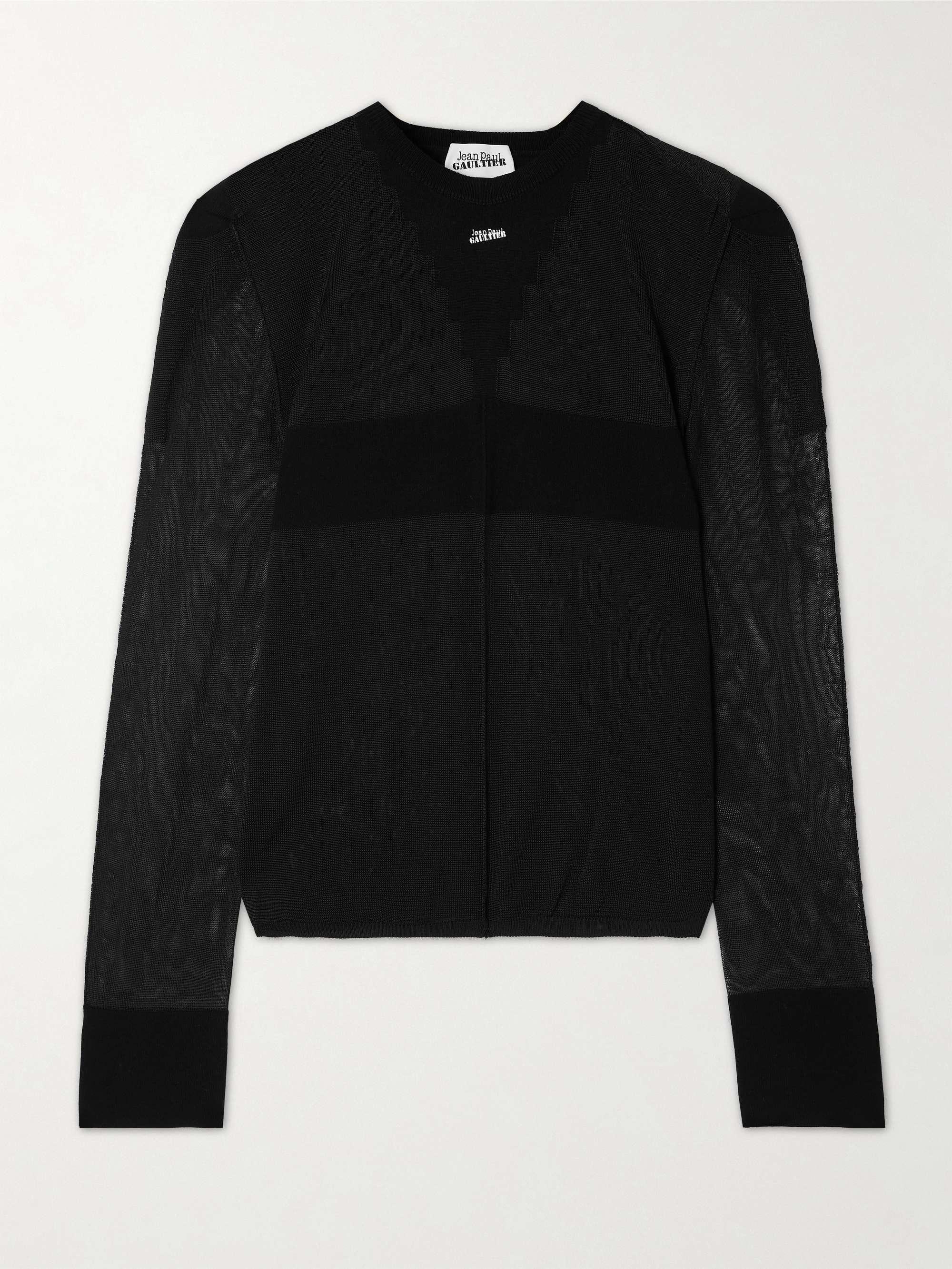 Paneled knitted top view