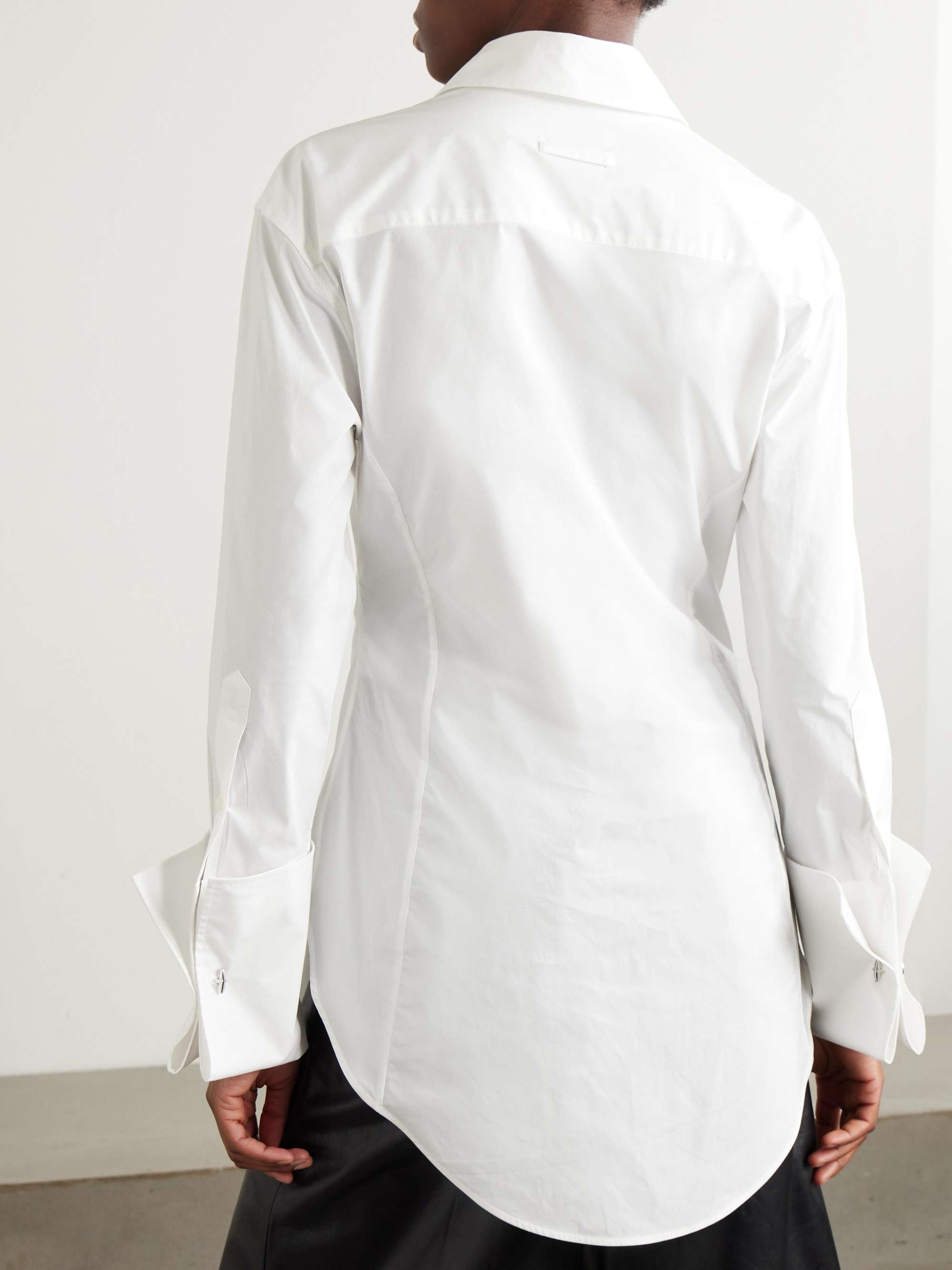 Printed cotton-blend poplin shirt view