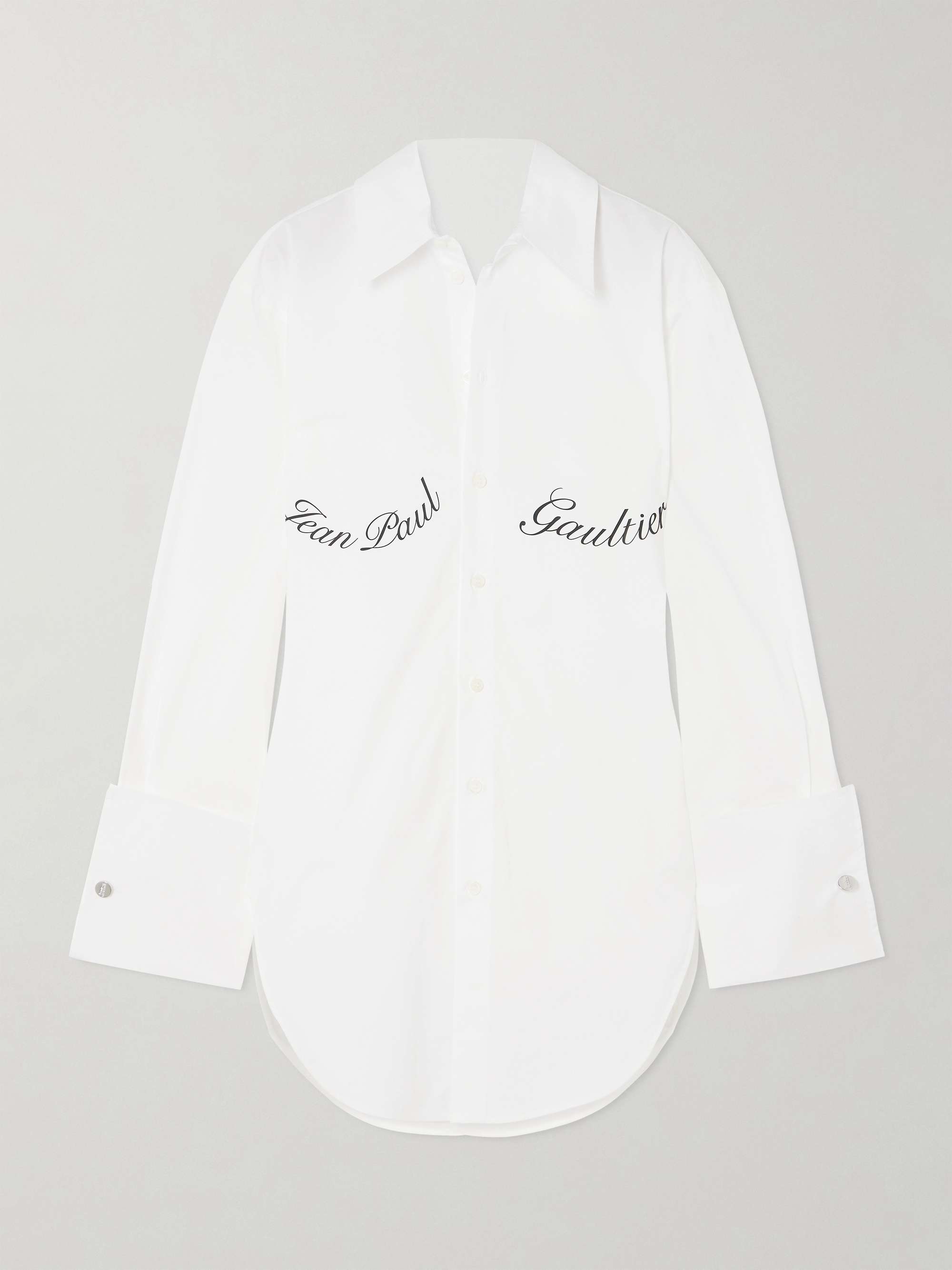 Printed cotton-blend poplin shirt view