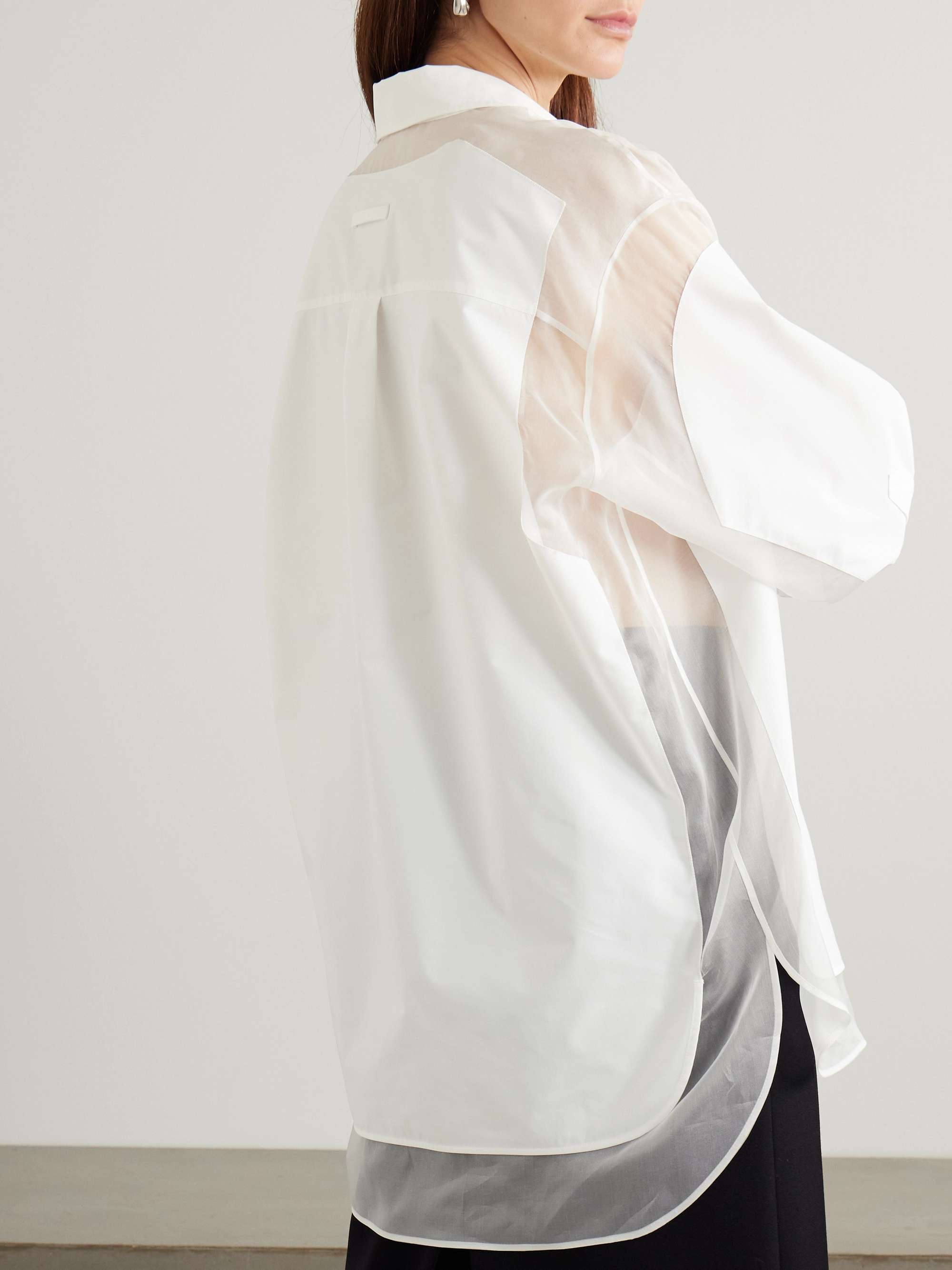 Petit Grand Oversized layered silk and tulle shirt view
