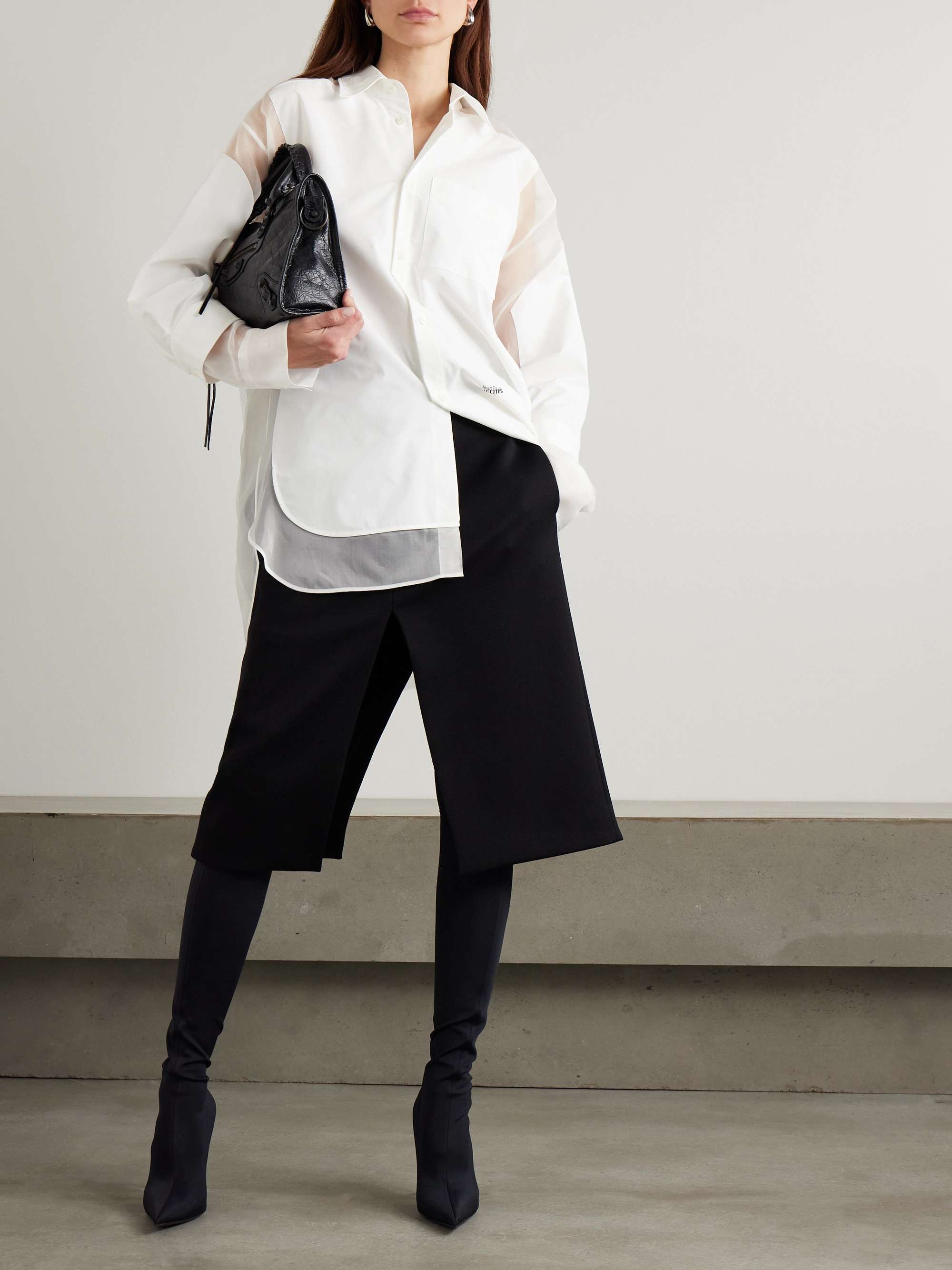 Petit Grand Oversized layered silk and tulle shirt view