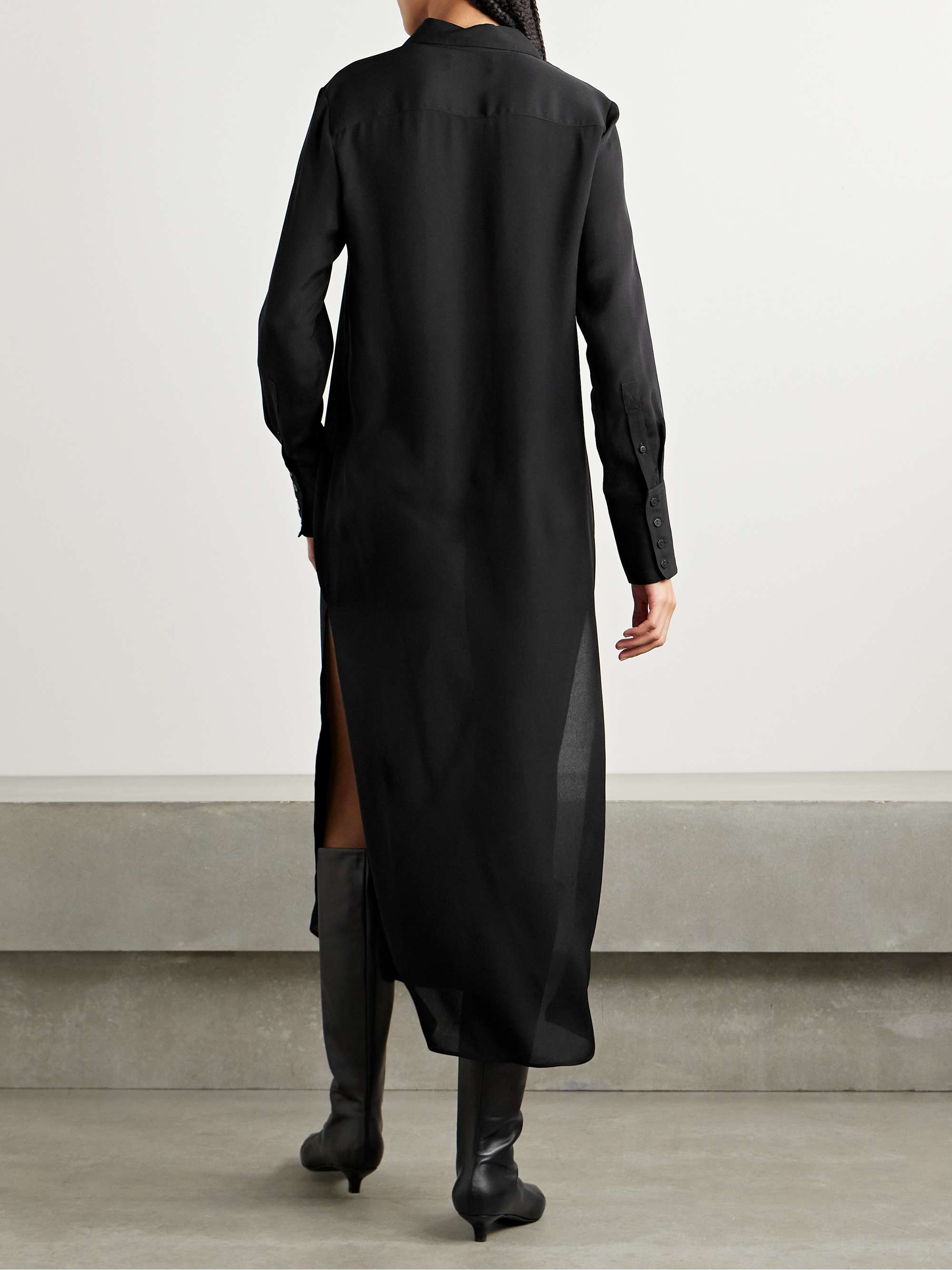 Marta silk-georgette midi shirt dress view