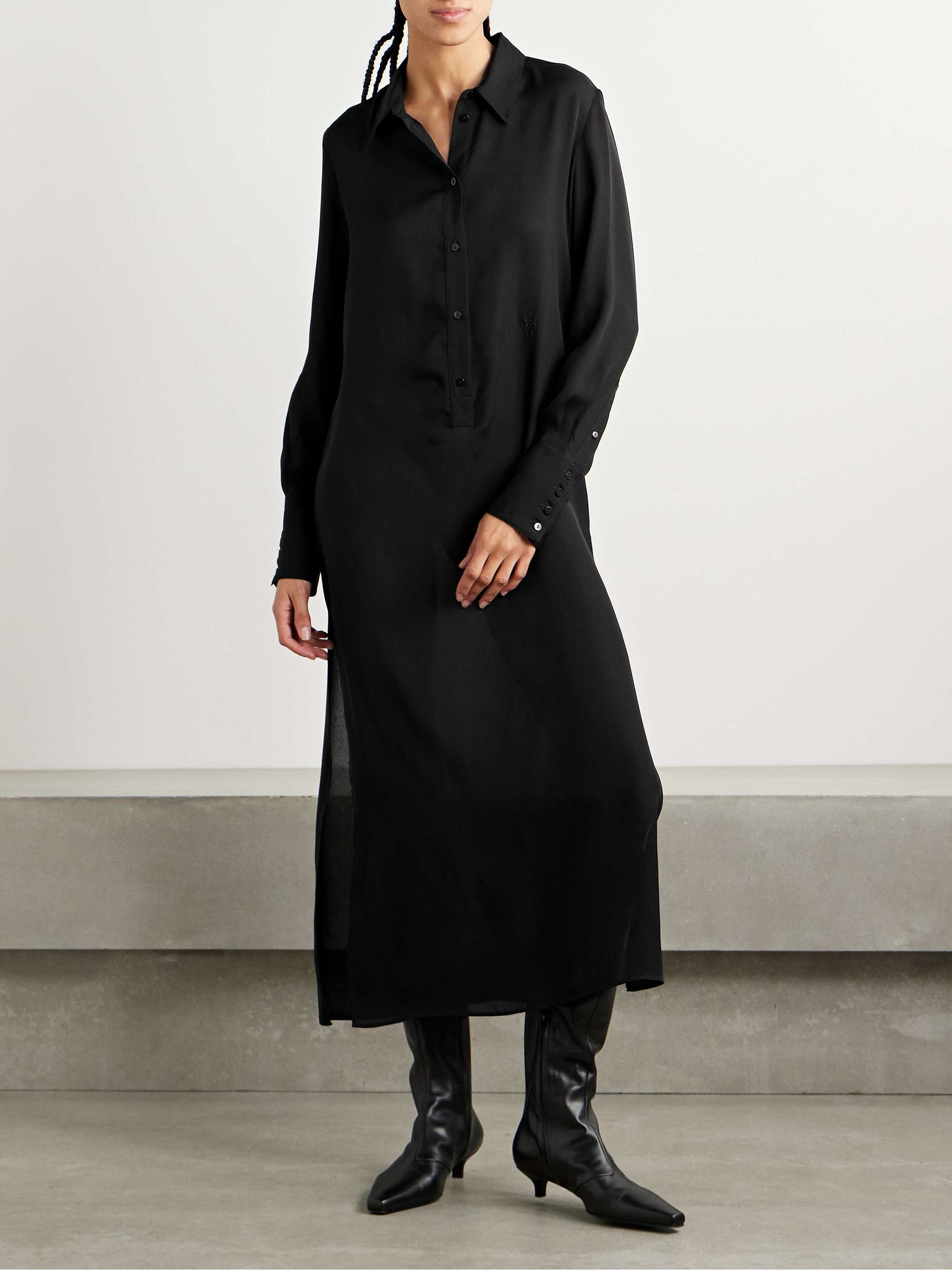 Marta silk-georgette midi shirt dress view