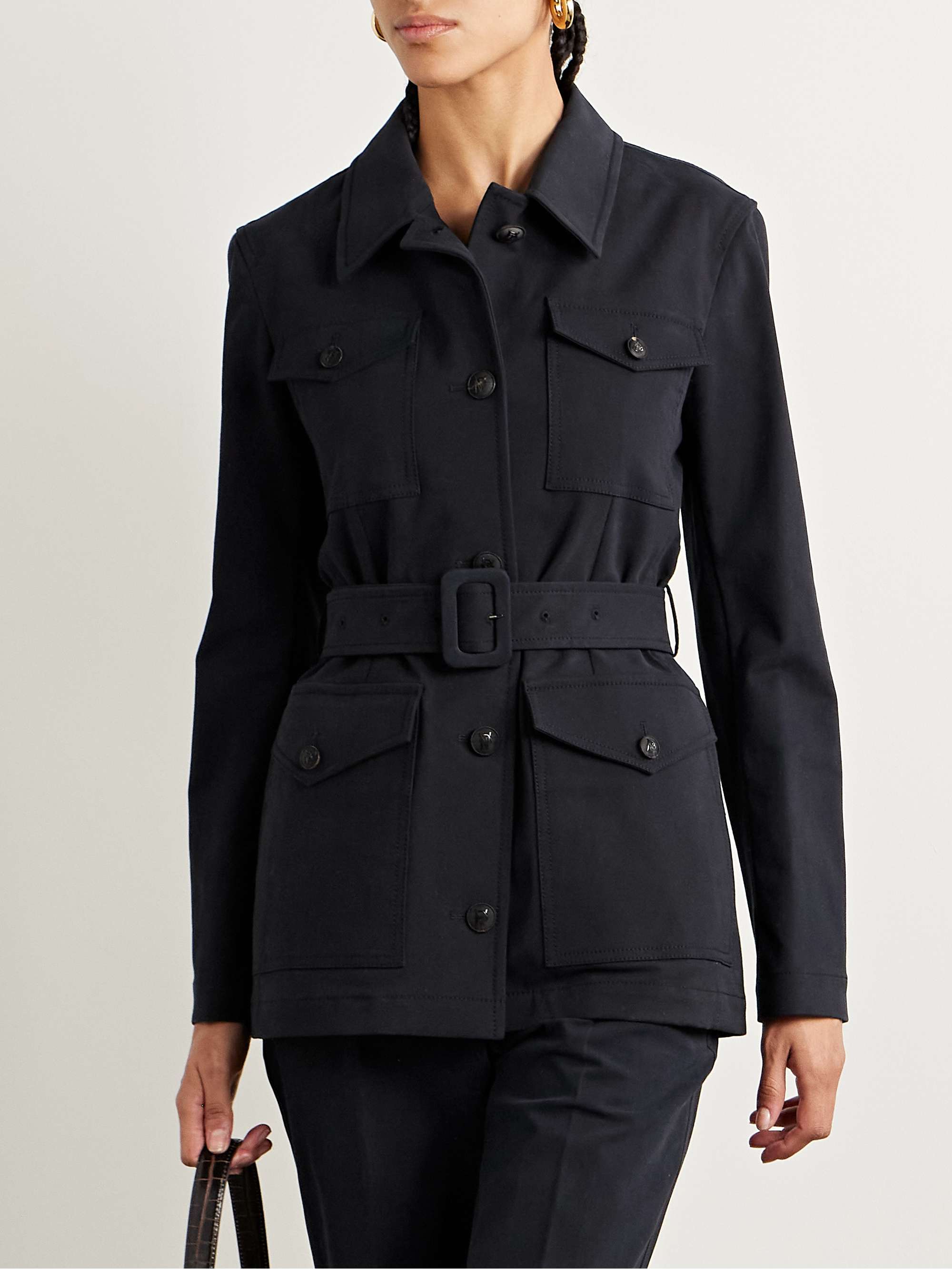 Amelia belted cotton-blend jacket view