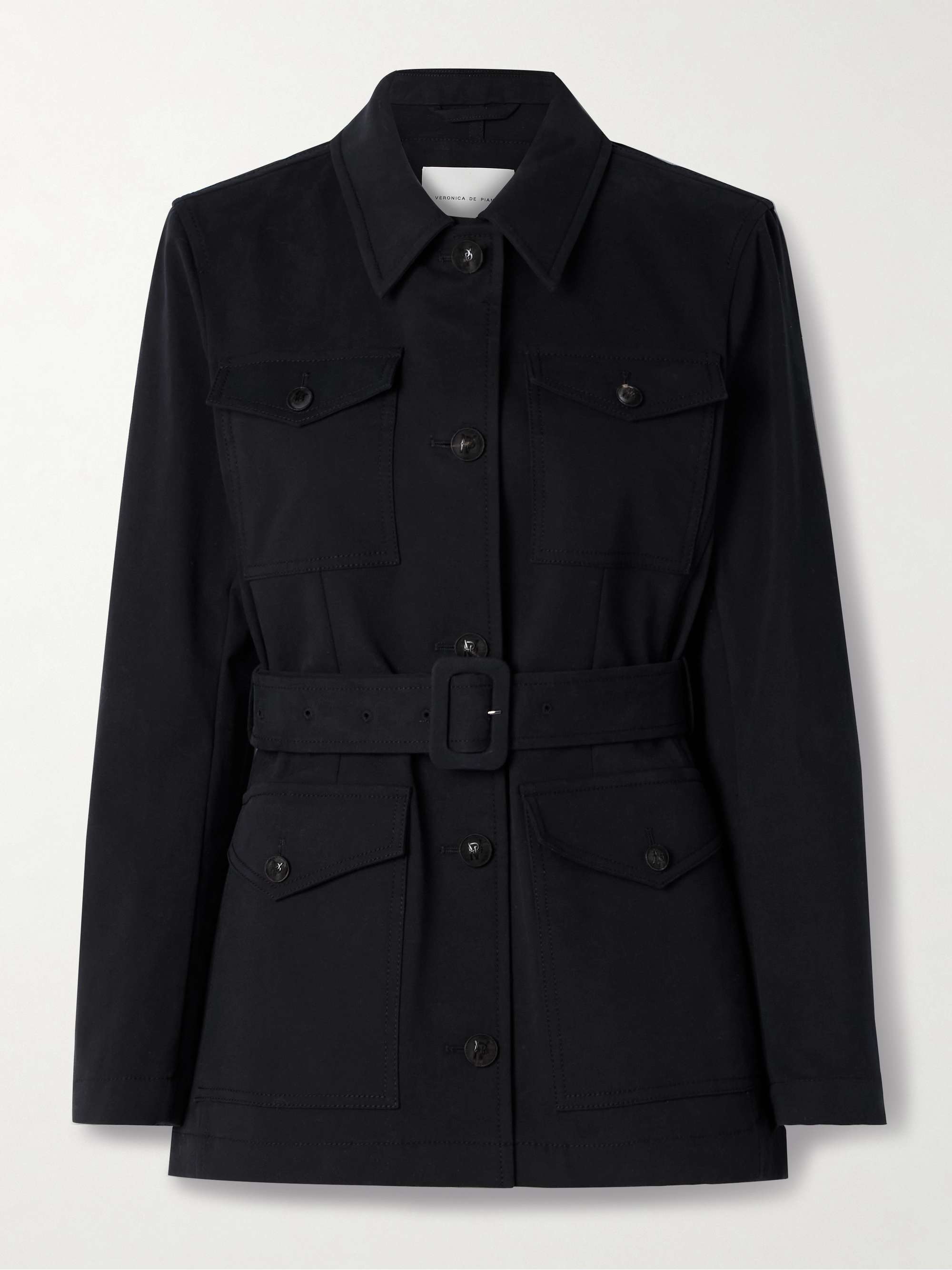 Amelia belted cotton-blend jacket view