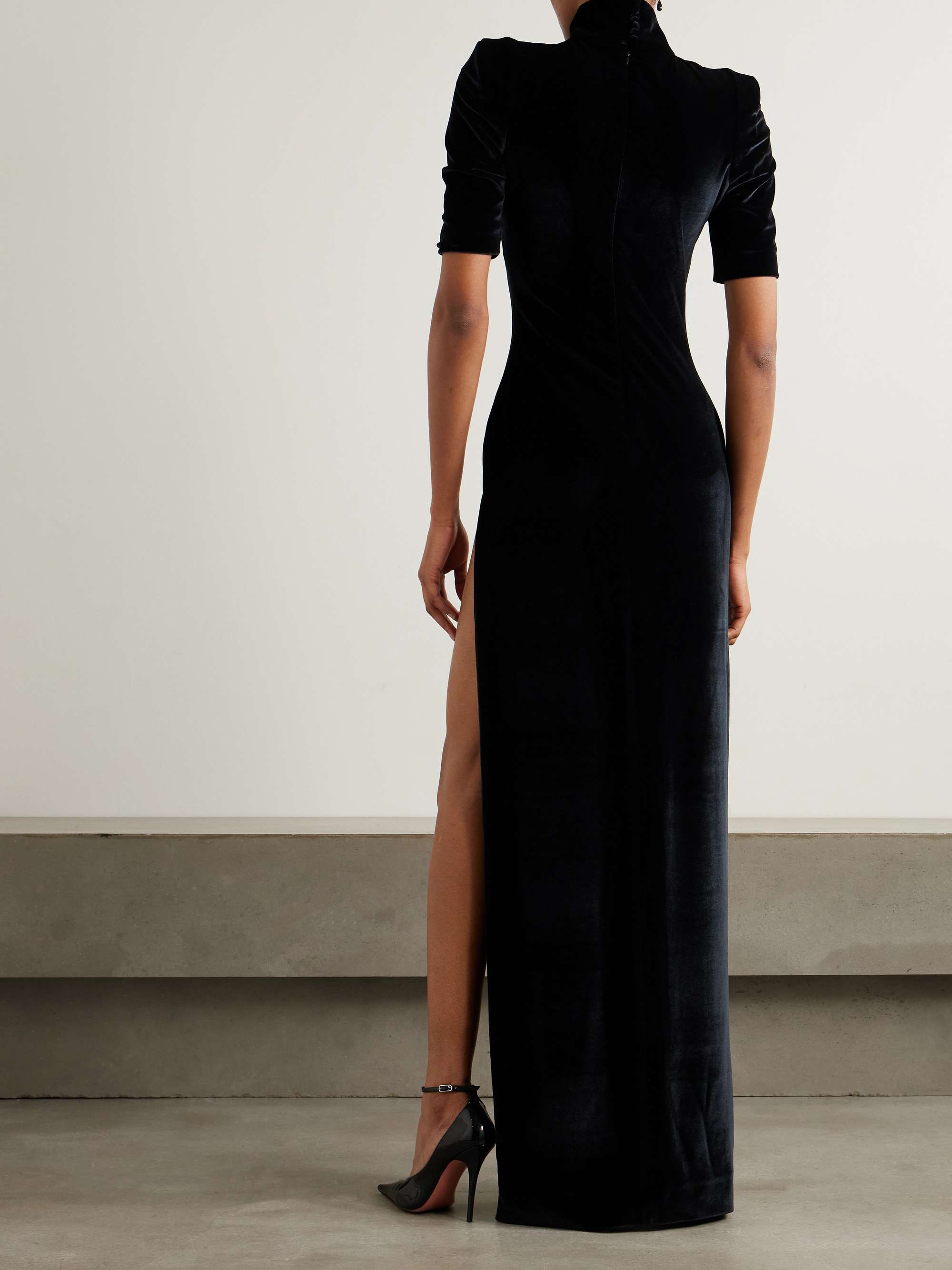 Velvet turtleneck gown view
