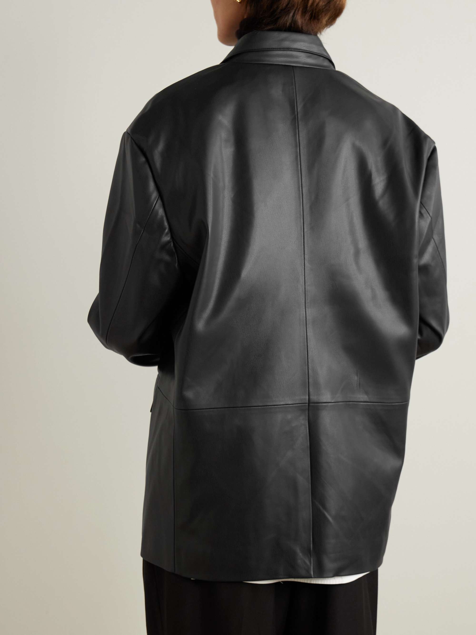 Olympia faux leather blazer view