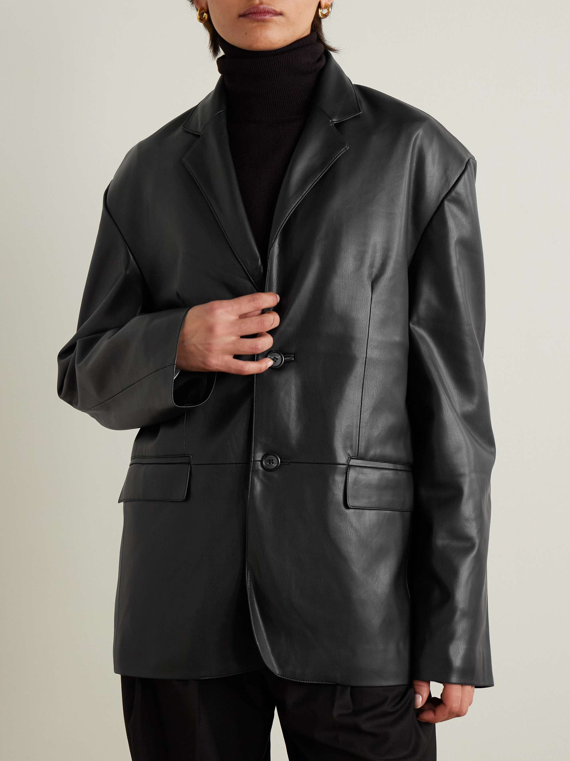 Olympia faux leather blazer view