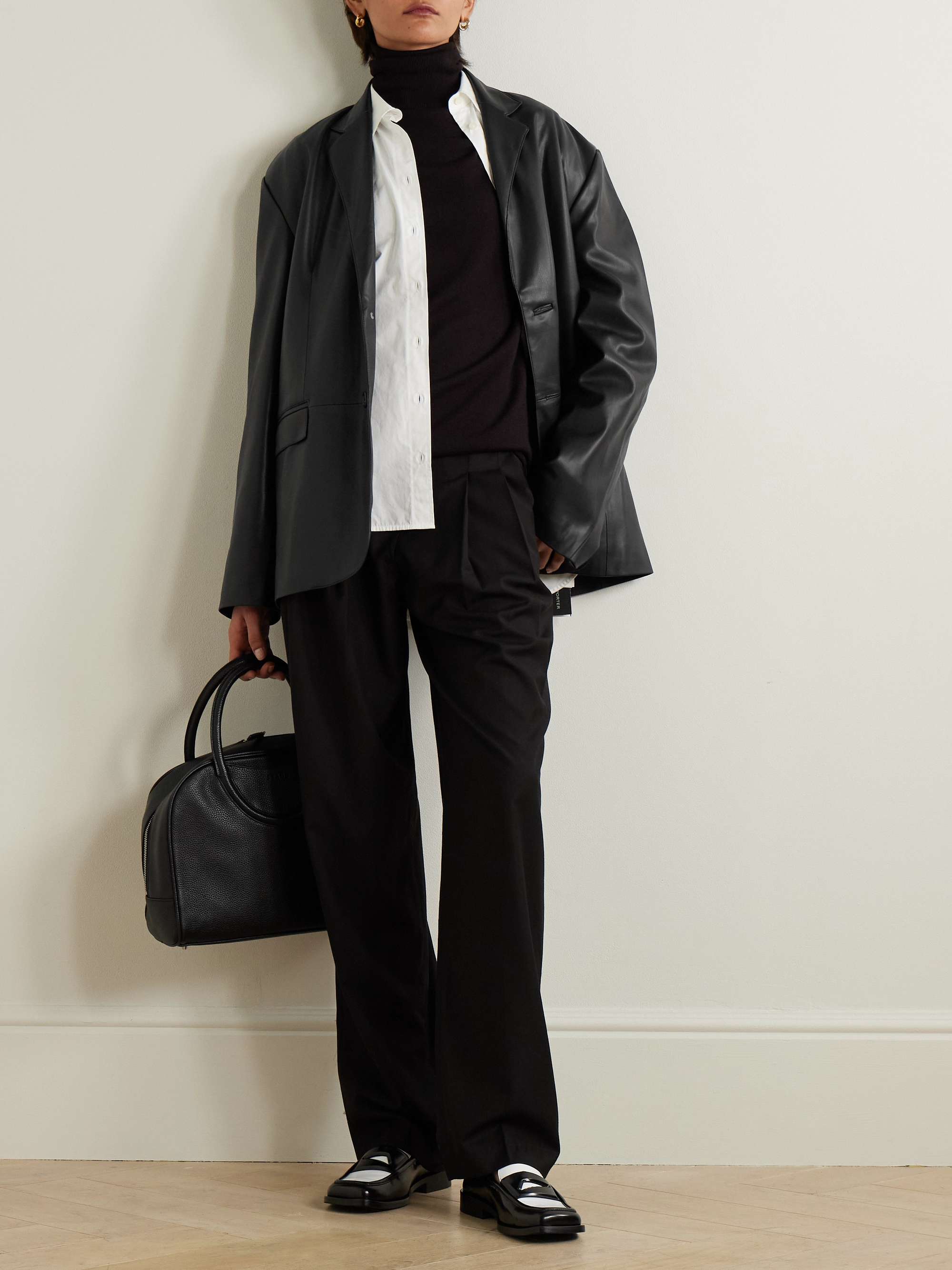 Olympia faux leather blazer view