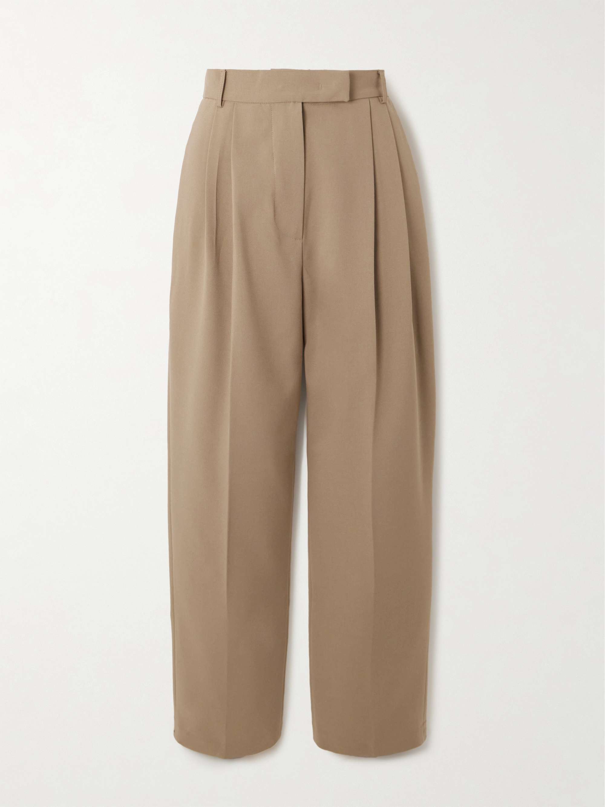 Bea pleated crepe tapered-leg pants view