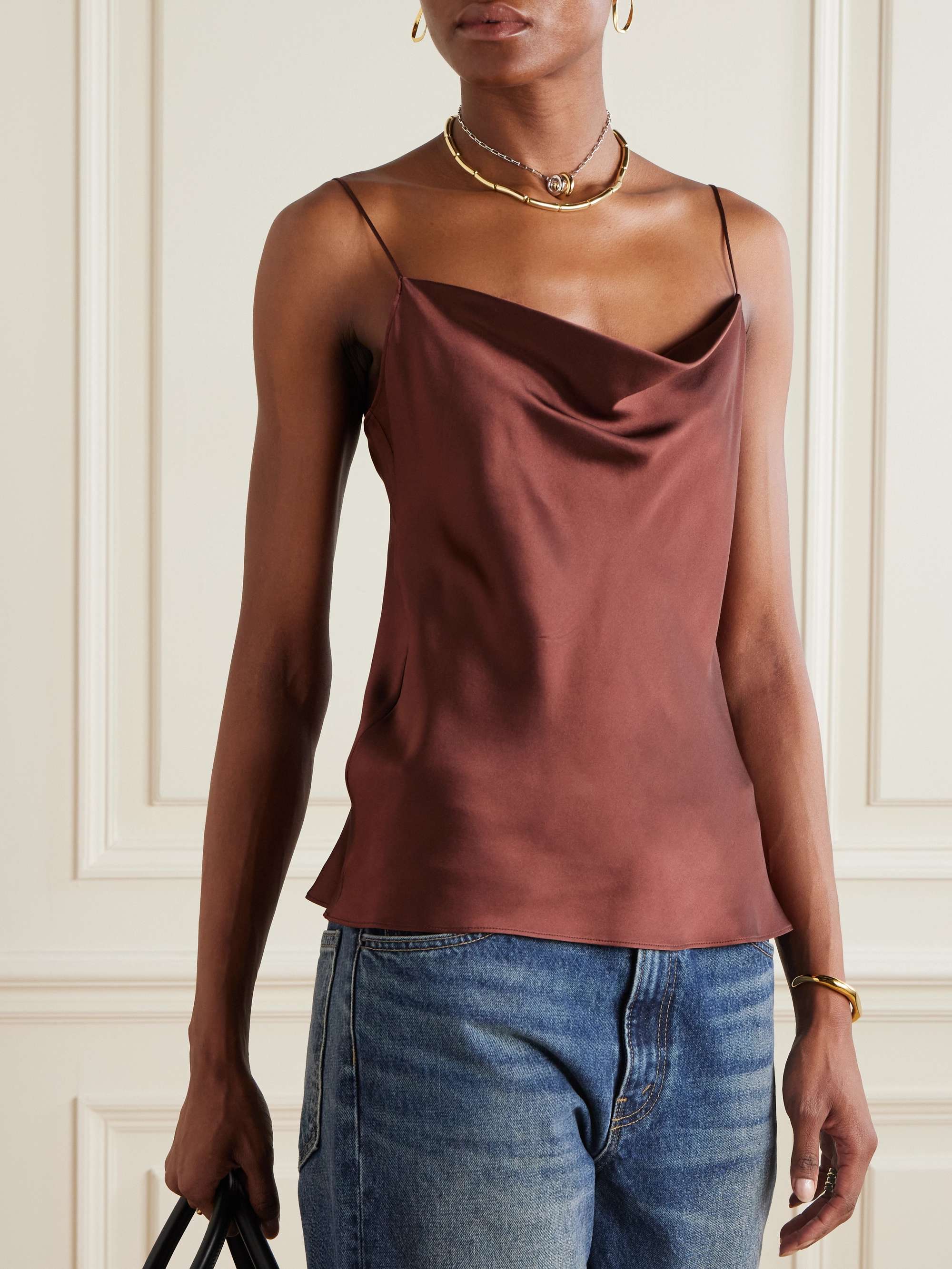 Joris draped silk-satin camisole view
