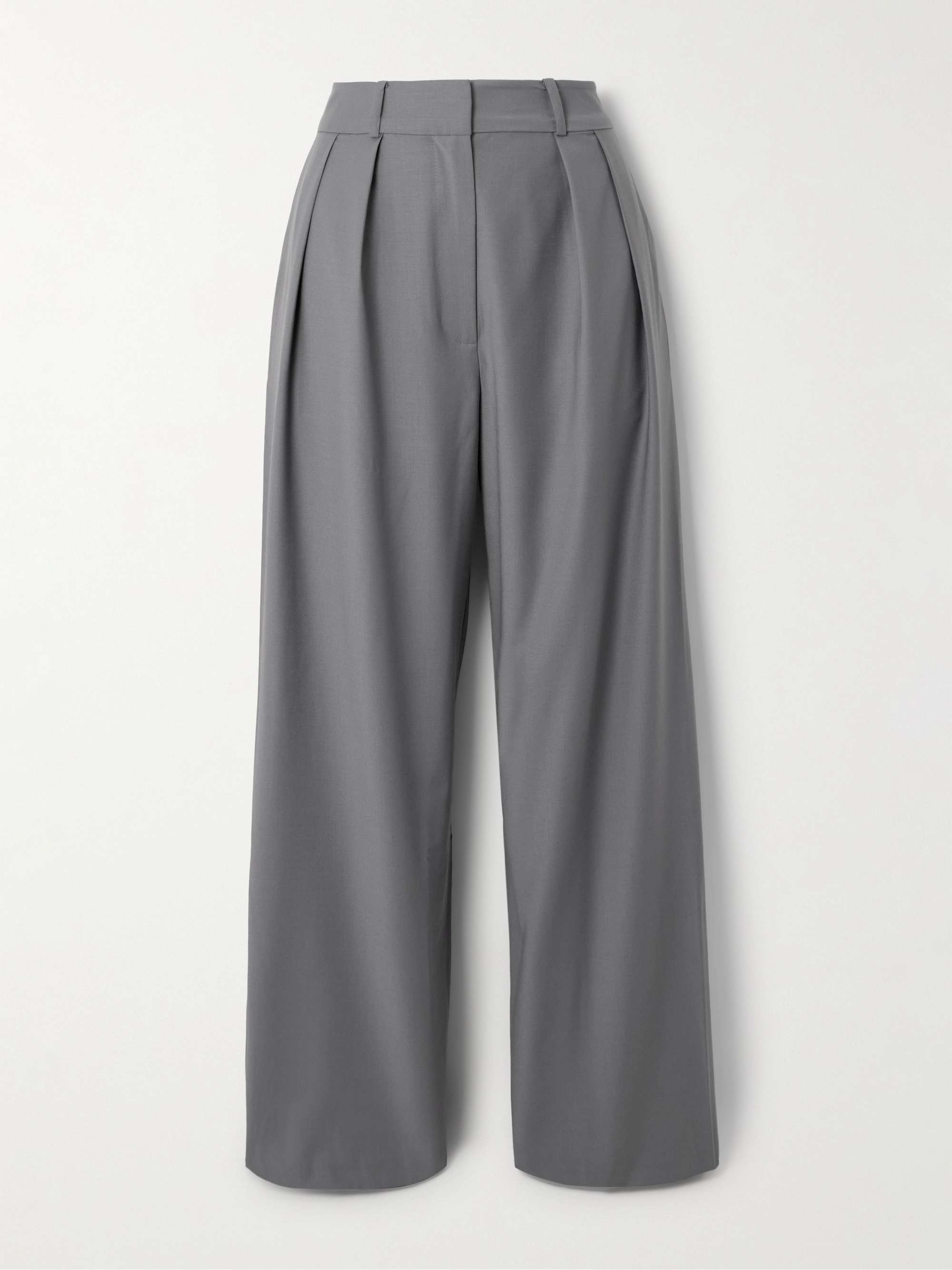 Ripley pleated grain de poudre wide-leg pants view