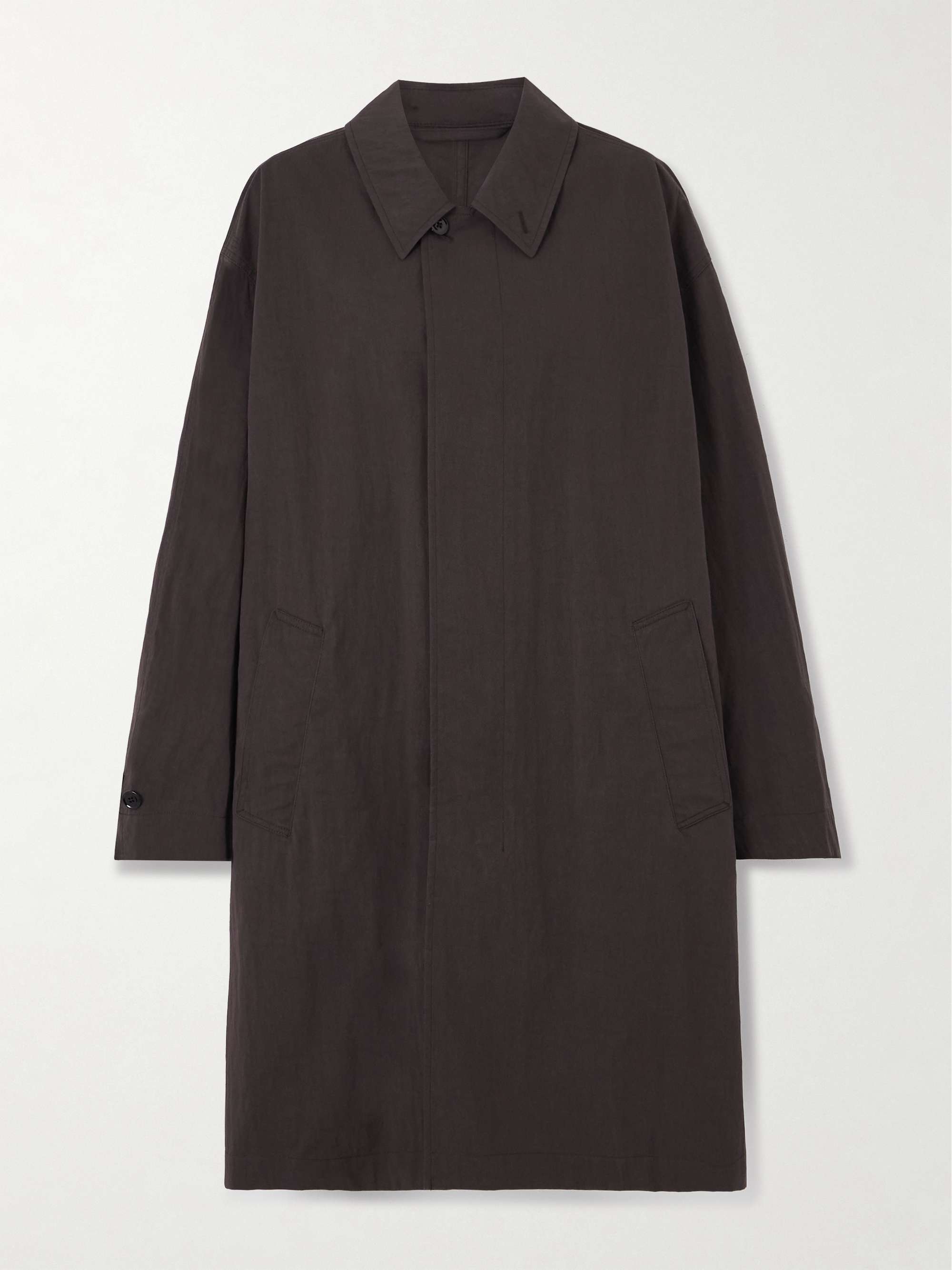Oversized cotton-blend twill coat view