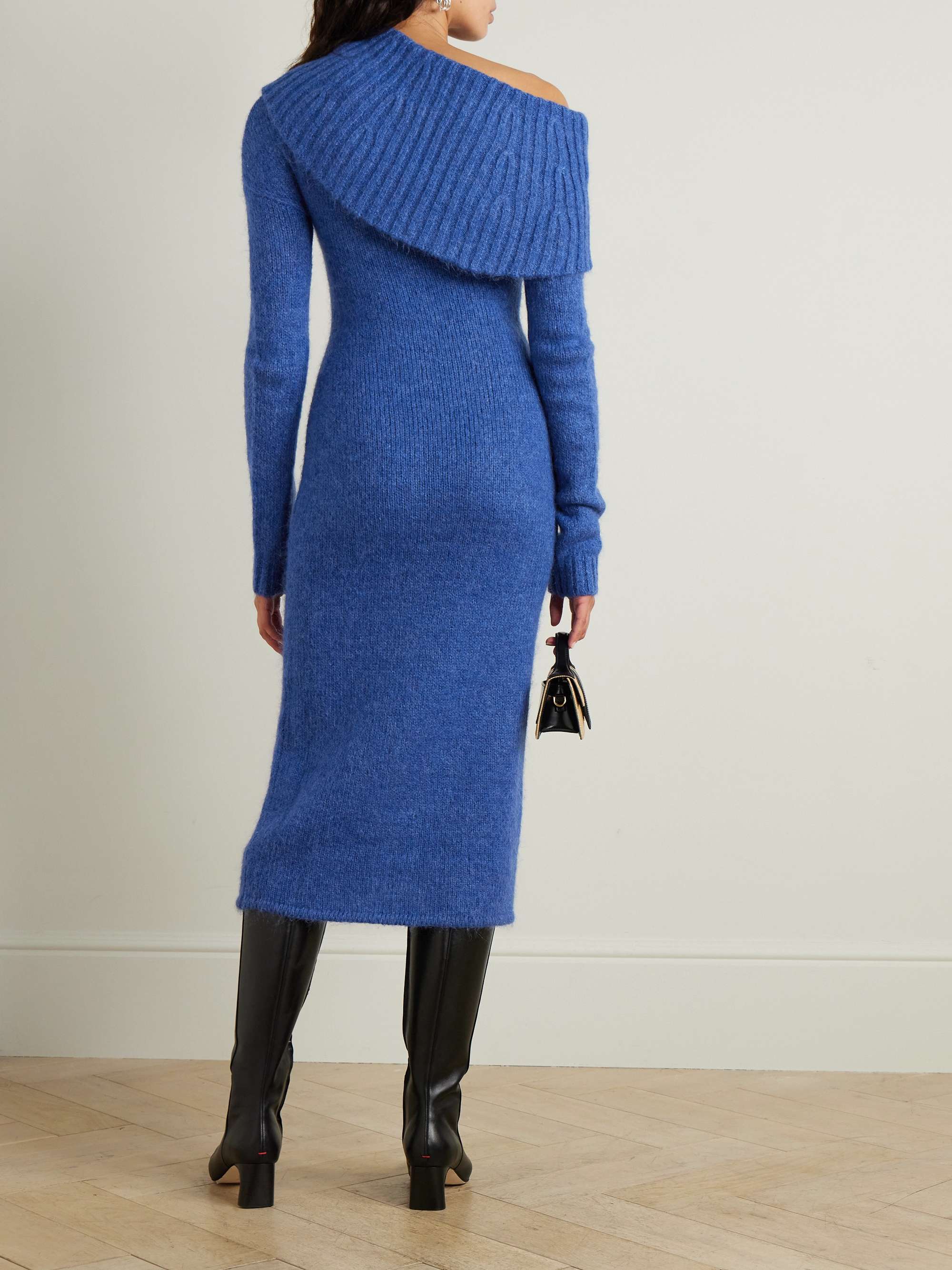 Grayson off-the-shoulder recycled knitted midi dress view