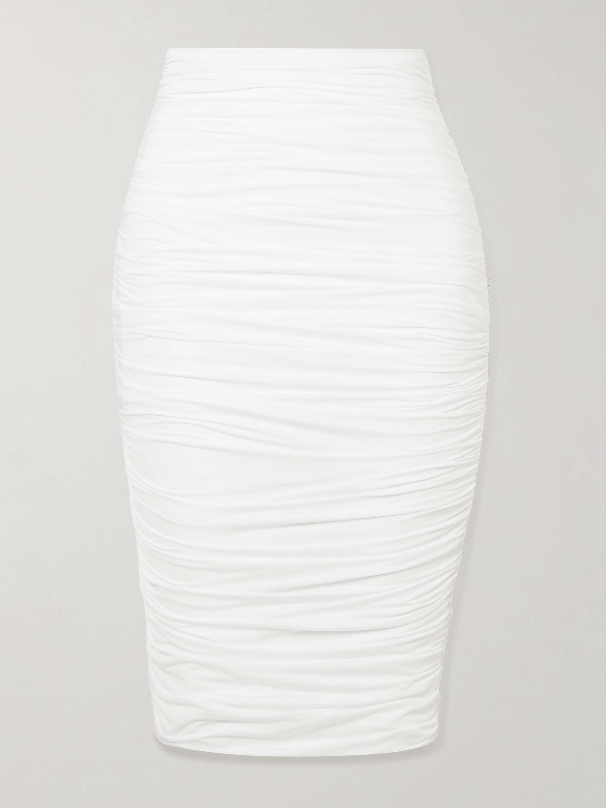 Dasos ruched stretch-jersey midi skirt view
