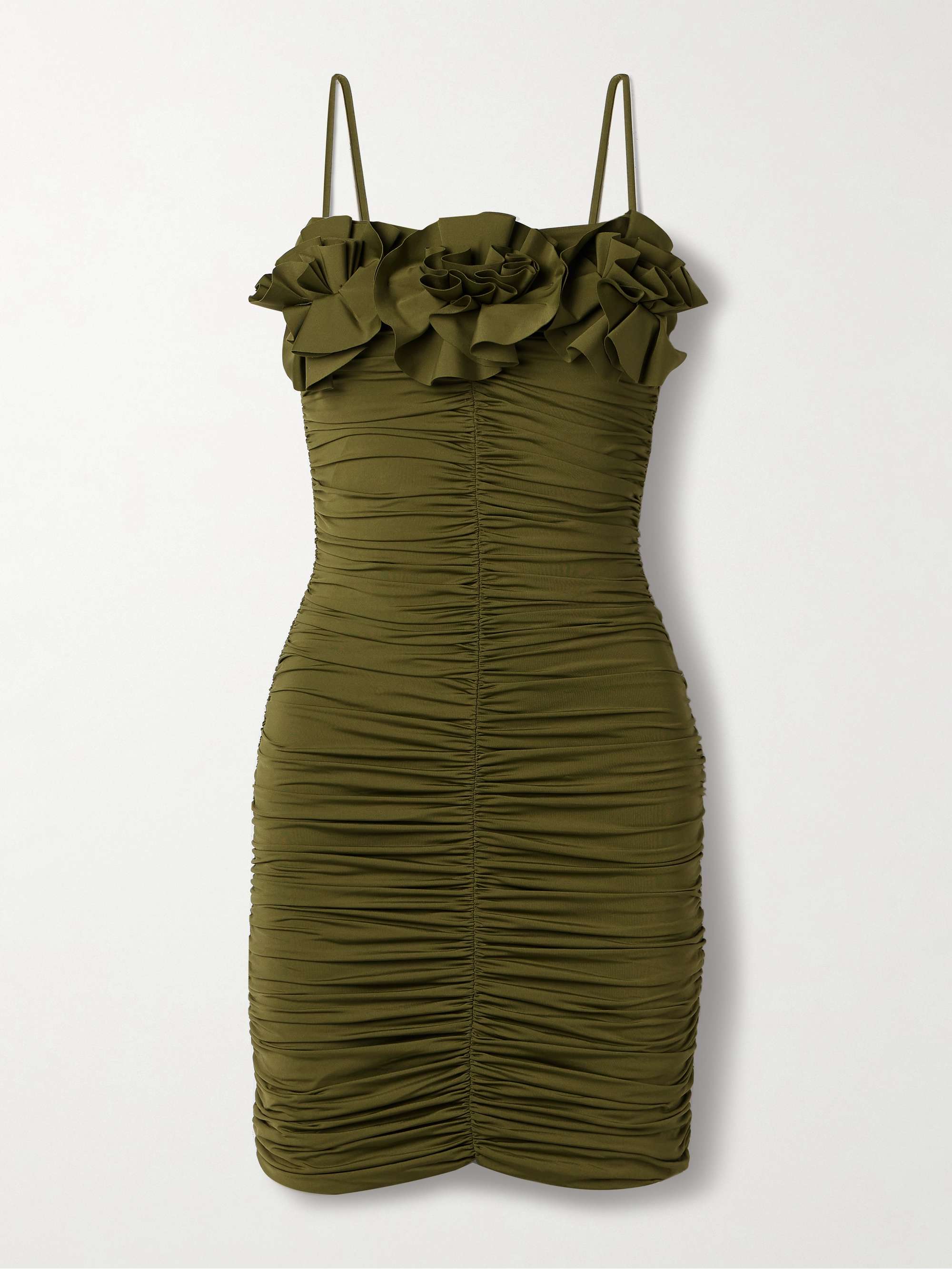 Estribo appliquéd ruched stretch-jersey mini dress view