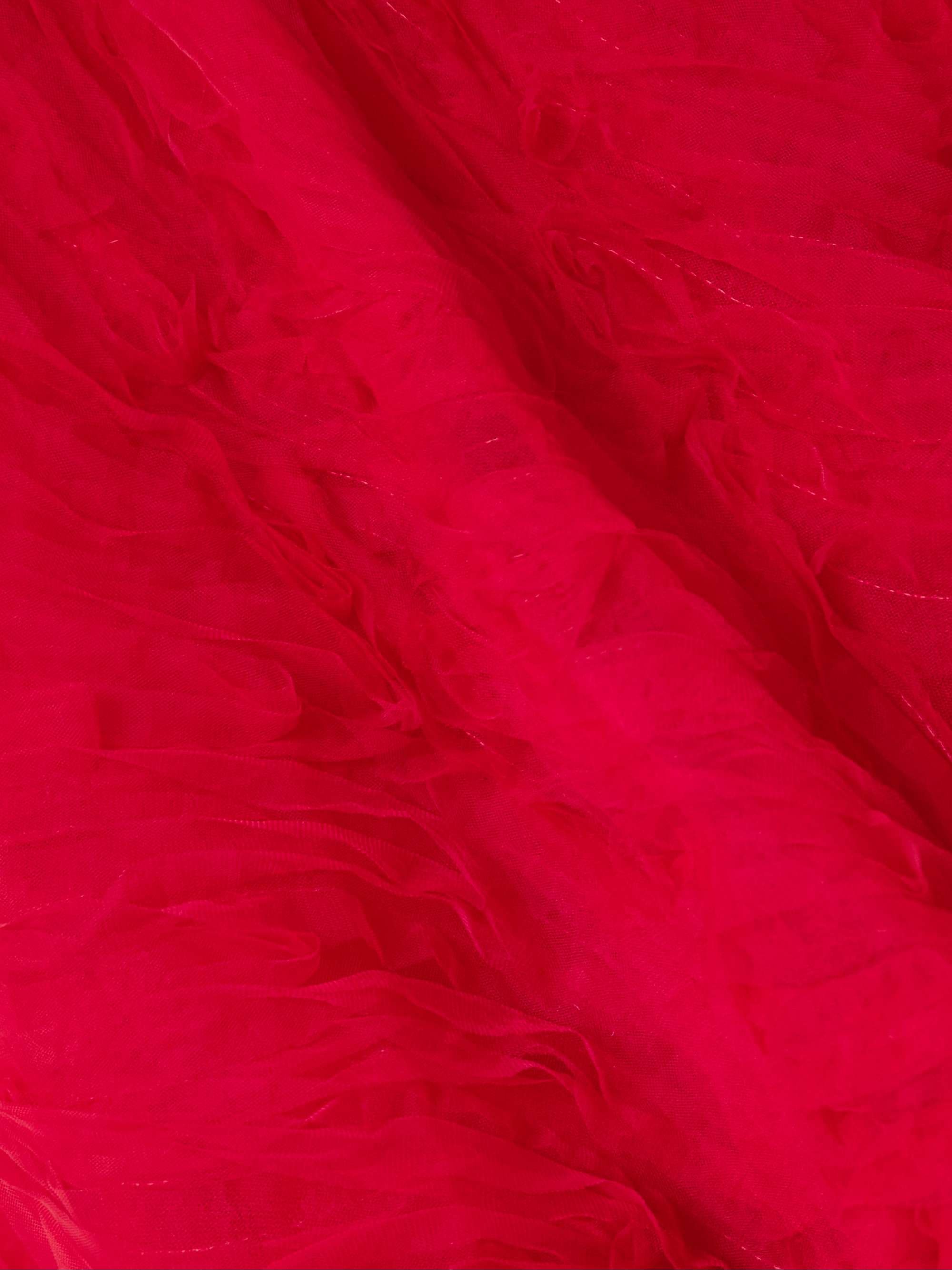 Fernanda strapless pleated ruffled tulle gown view