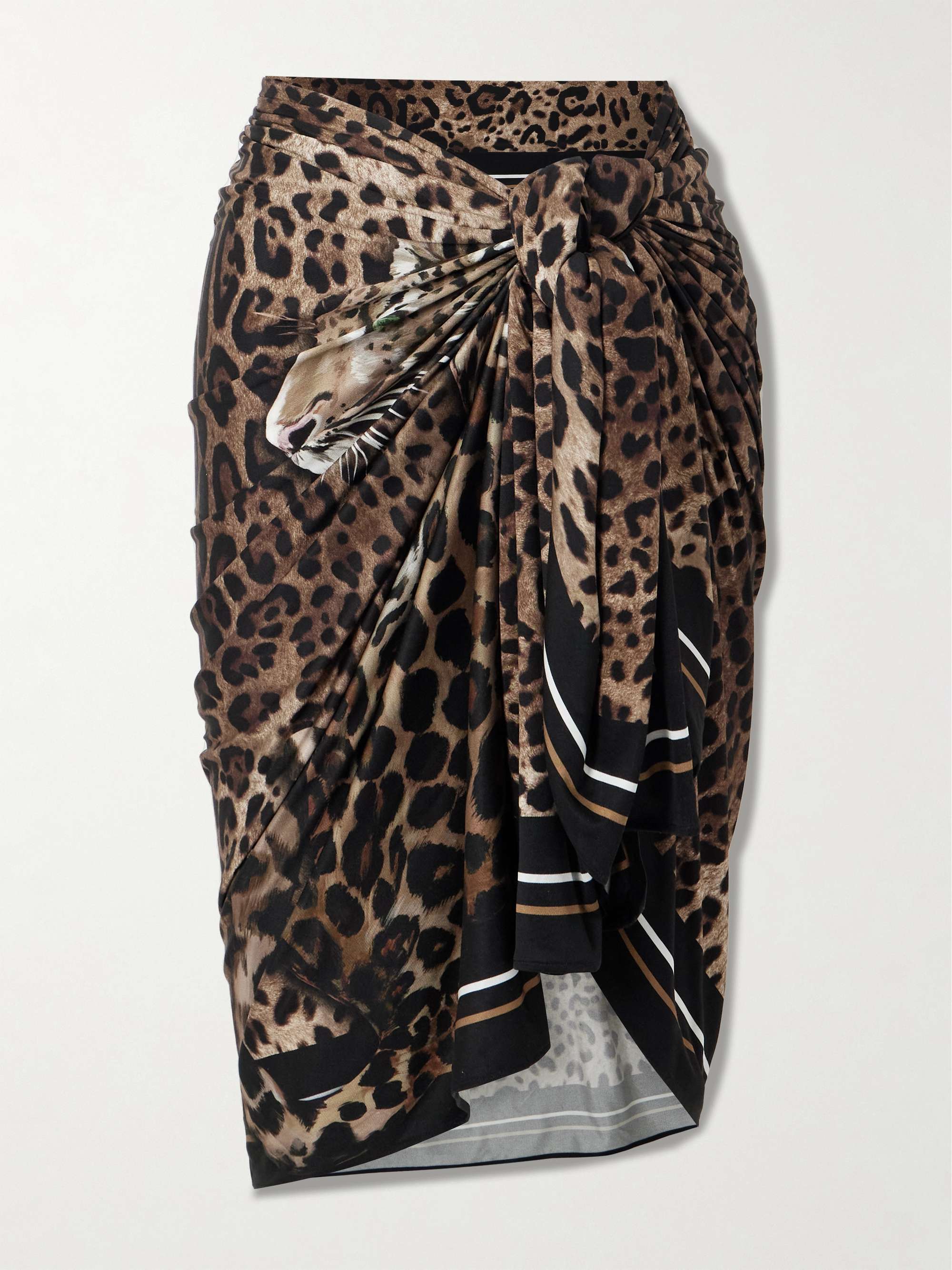 Leopard-print silk pareo view