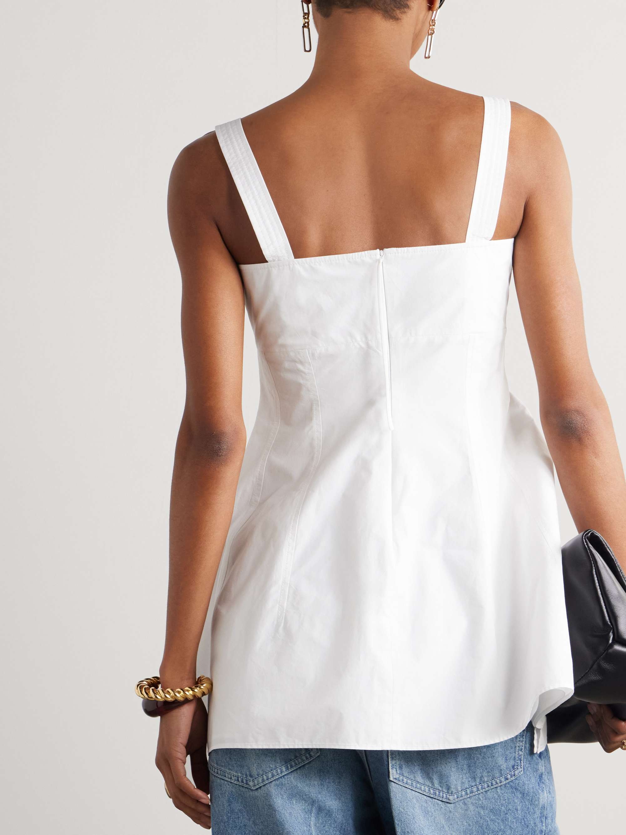 Asymmetric cotton-poplin tank view
