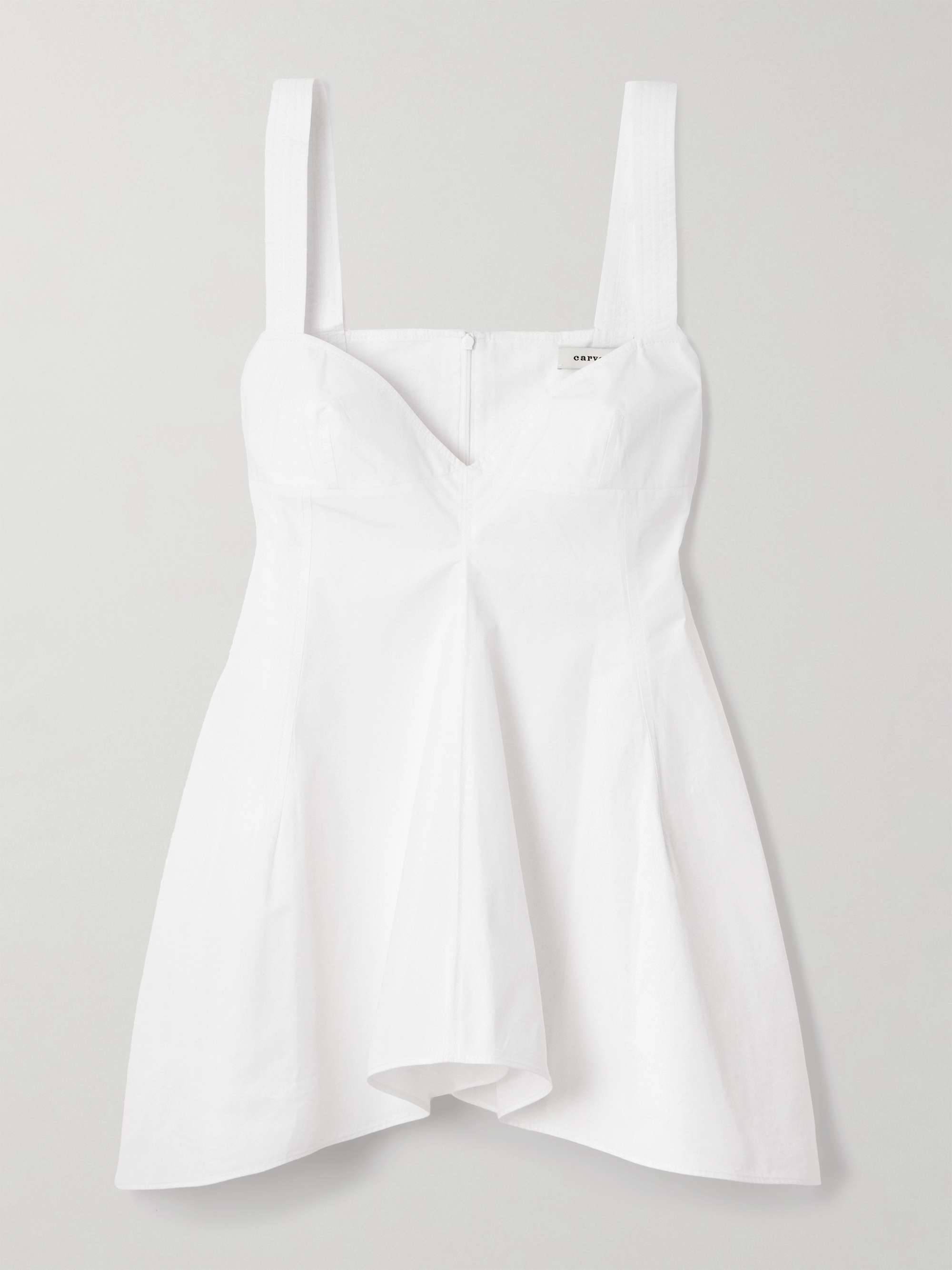 Asymmetric cotton-poplin tank view