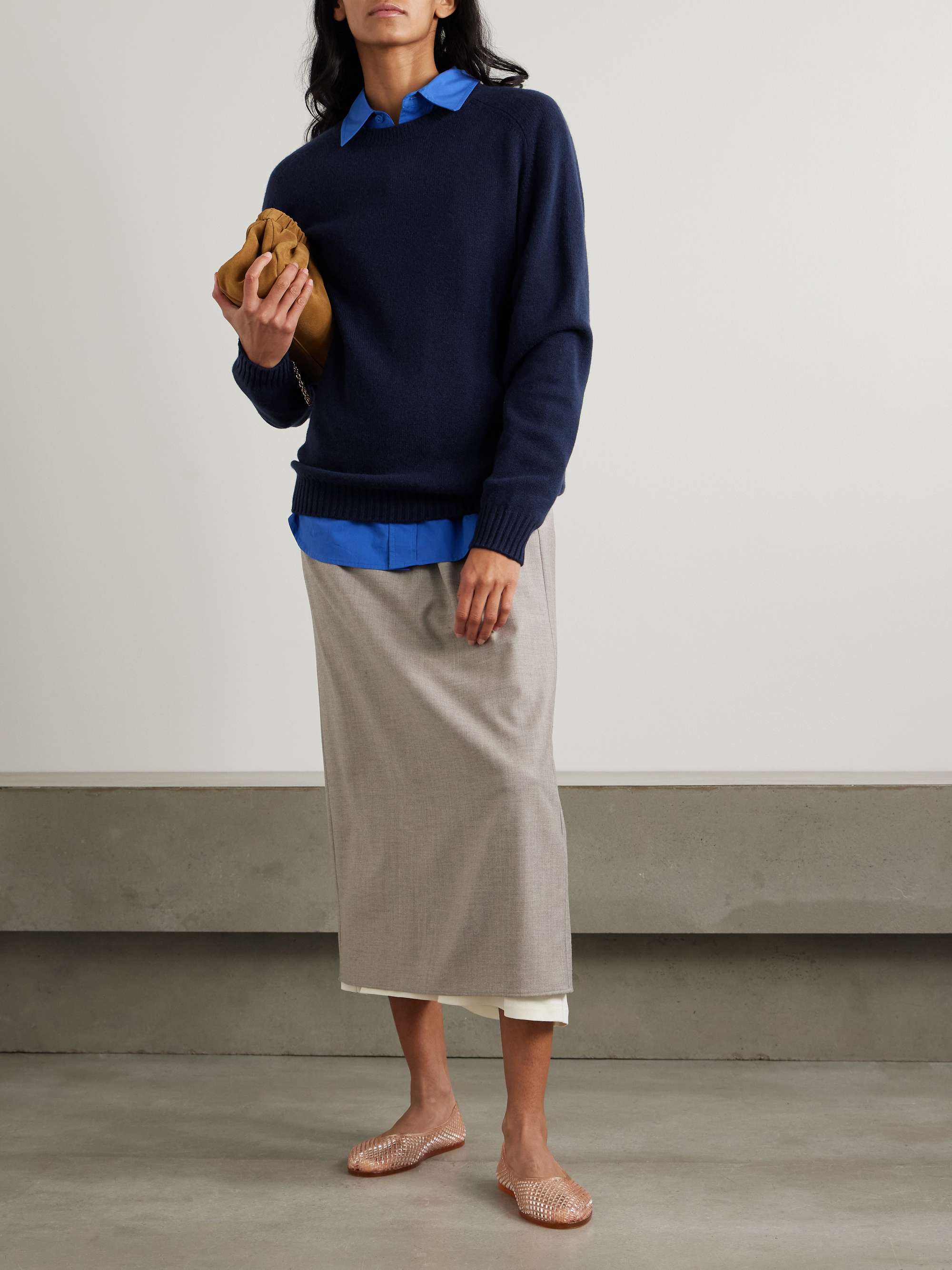 Tie-detailed cashmere sweater view