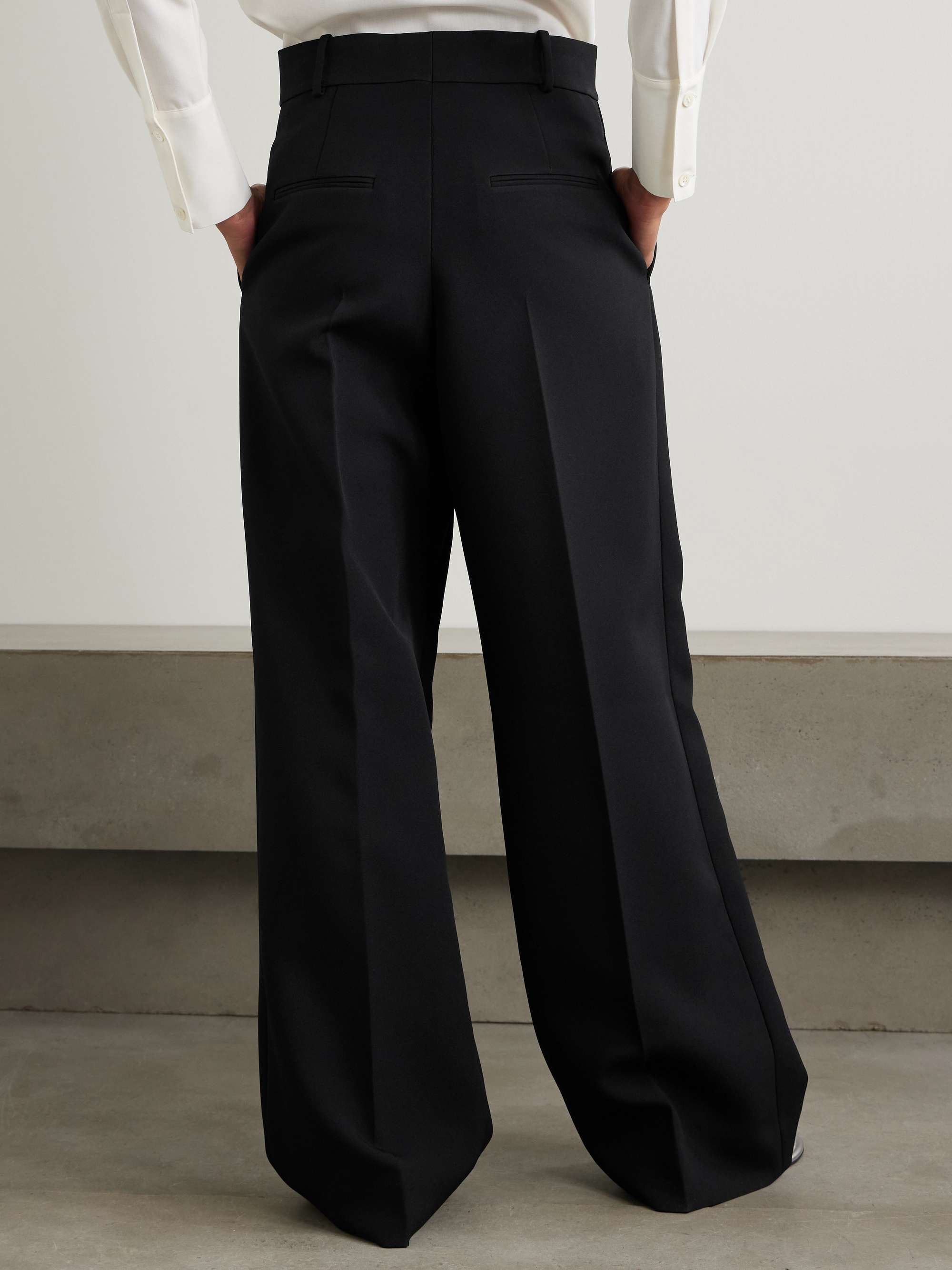 Wide-leg twill pants view